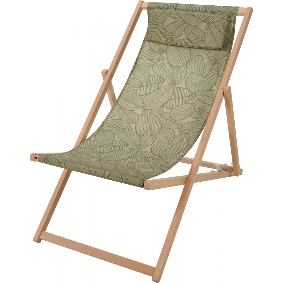 Chaise longue pliante chilienne verte feuillage 97x55x85cm