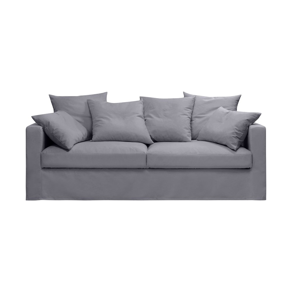 Canapé fixe 4 places Gris Tissu Moderne Confort