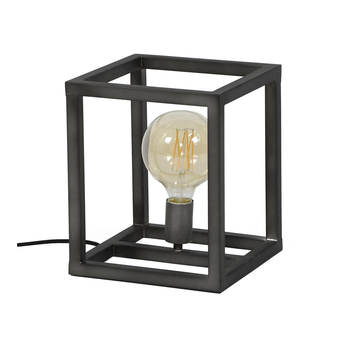 Lampe à Poser design en métal gris 30 cm Lampe à Poser design en métal gris 30 cm