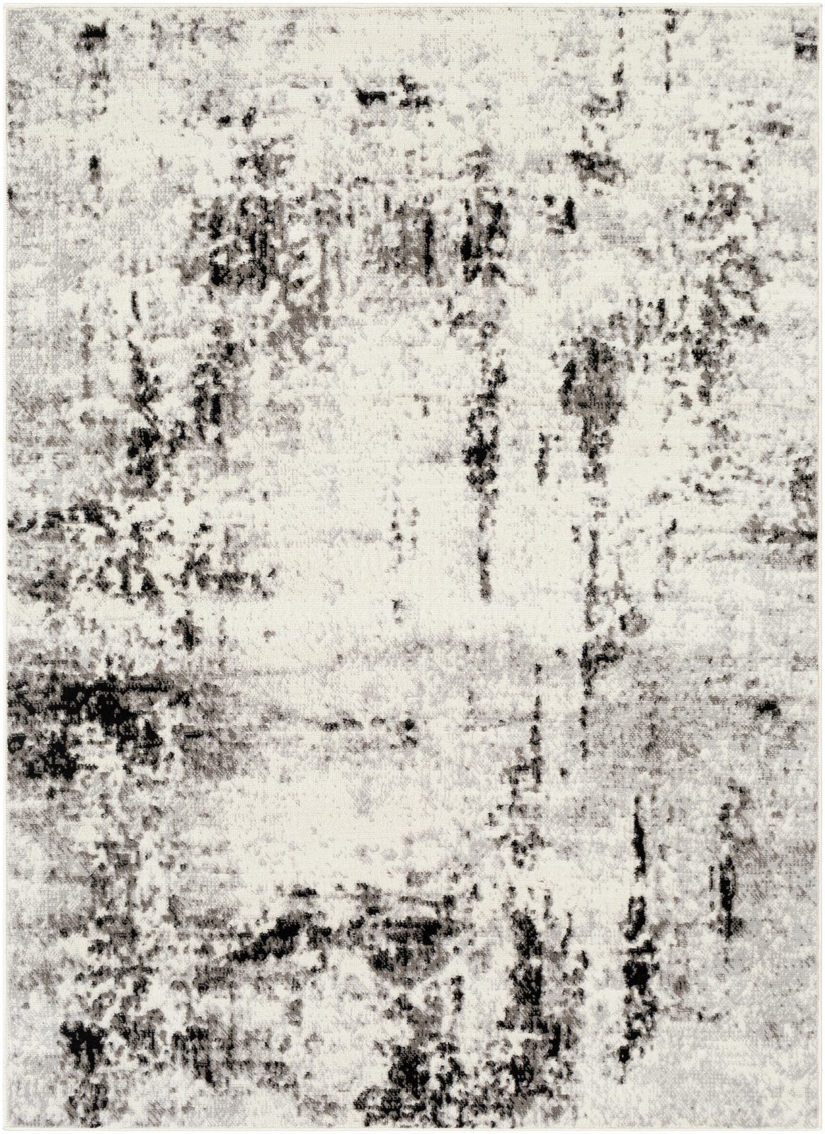 Tapis Abstrait Moderne - Blanc et Gris - 152x213cm
