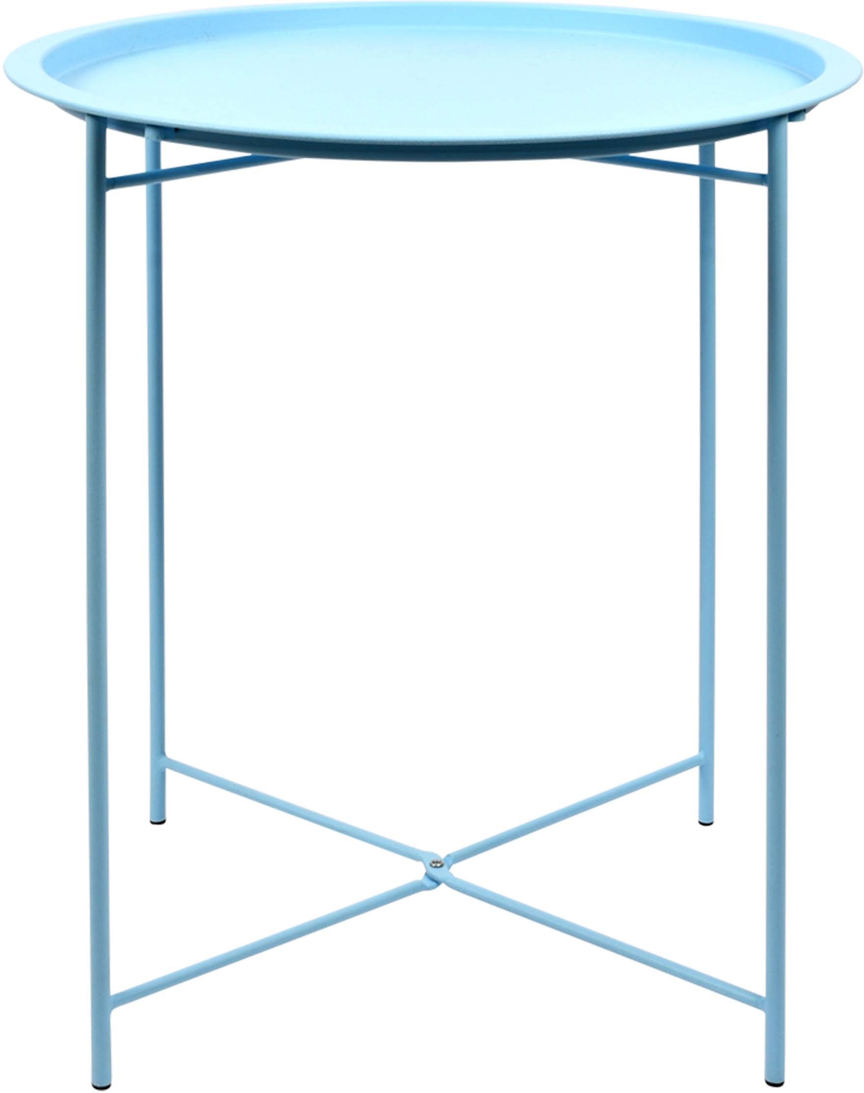 table d'appoint en acier nuances de bleu