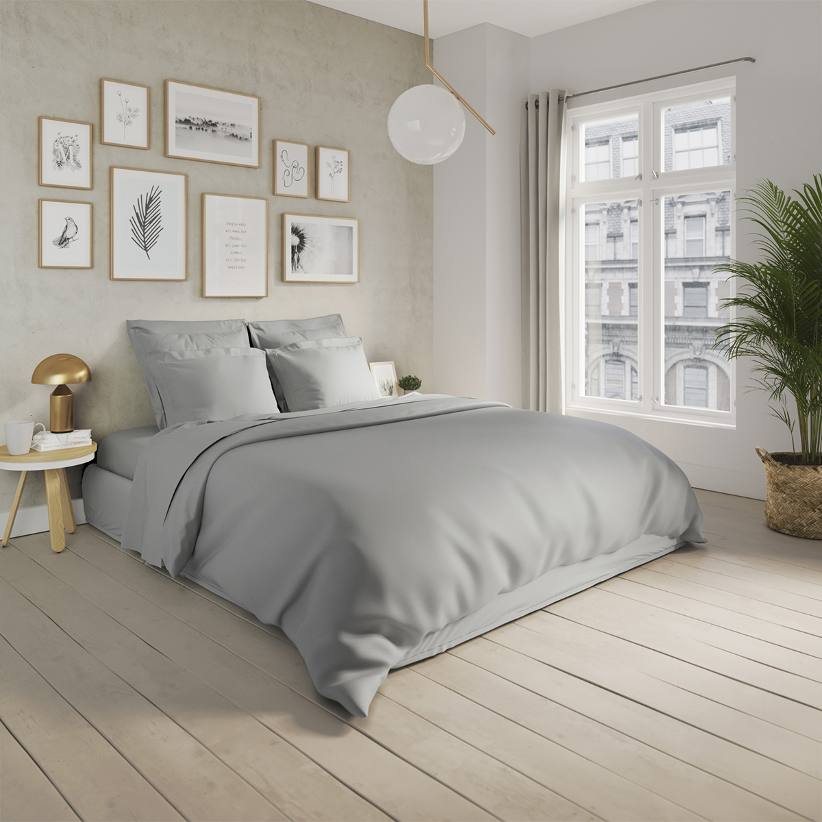 Housse de couette   Flanelle Coloris Gris Acier 220x240 cm