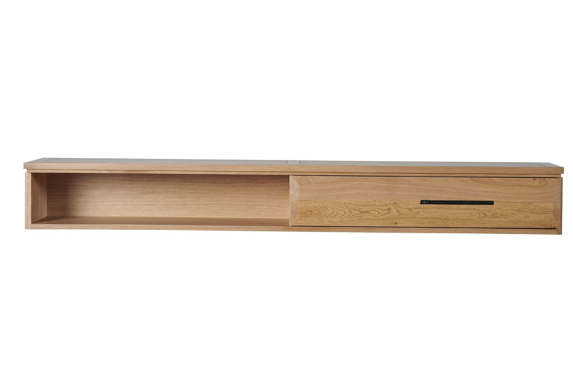 Étagère suspendue en chêne massif 1 porte 1 niche Étagère suspendue en chêne massif 1 porte 1 niche