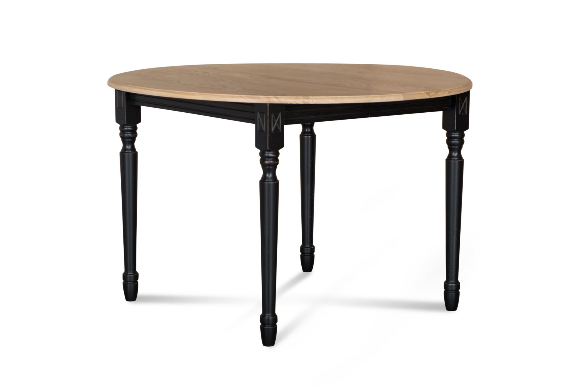 Table extensible ronde bois D105 cm + 1 allonge et Pieds tournés Table extensible ronde bois D105 cm + 1 allonge et Pieds tournés