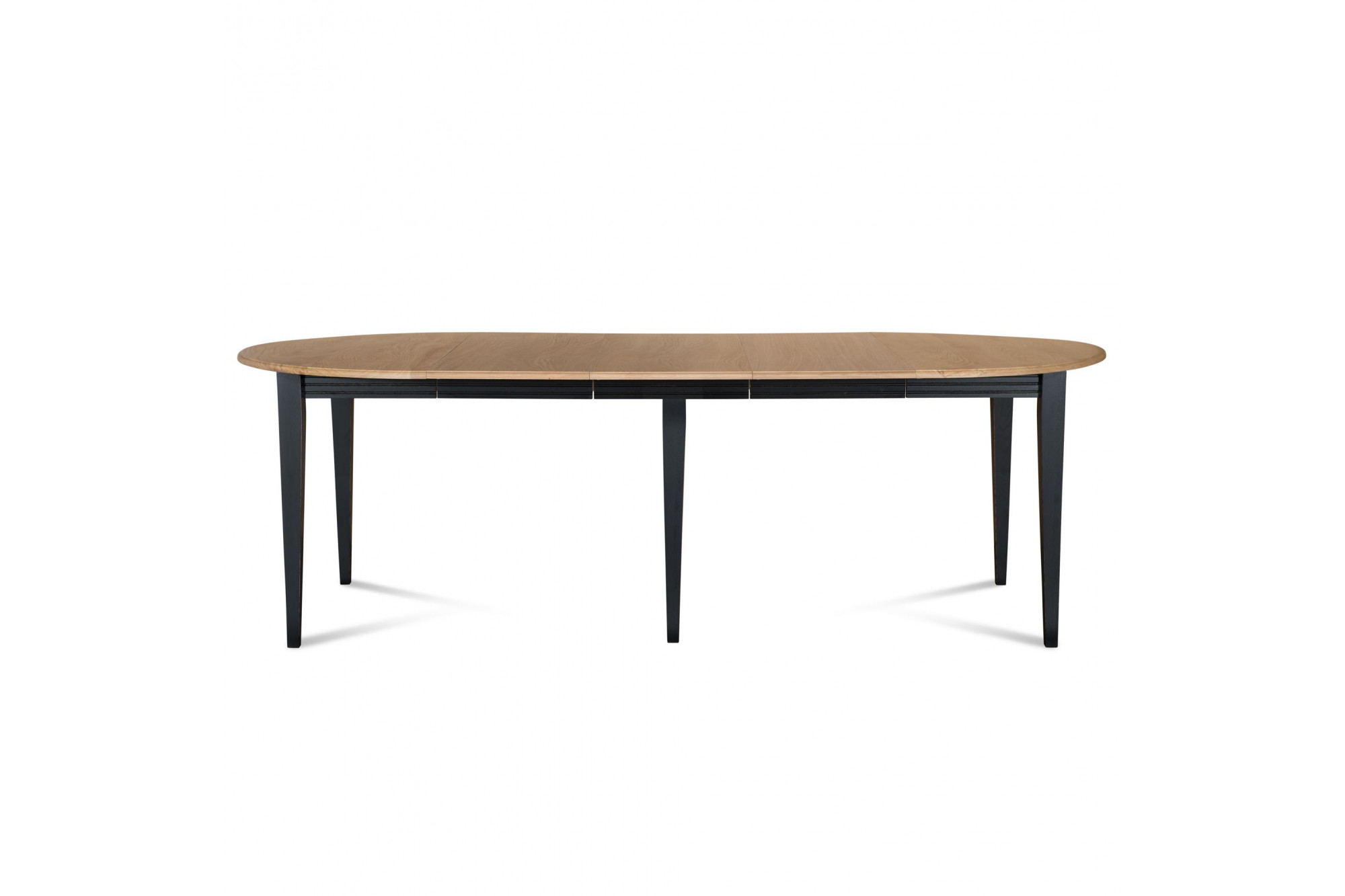 Table ronde 6 pieds fuseau 105 cm + 3 rallonges bois