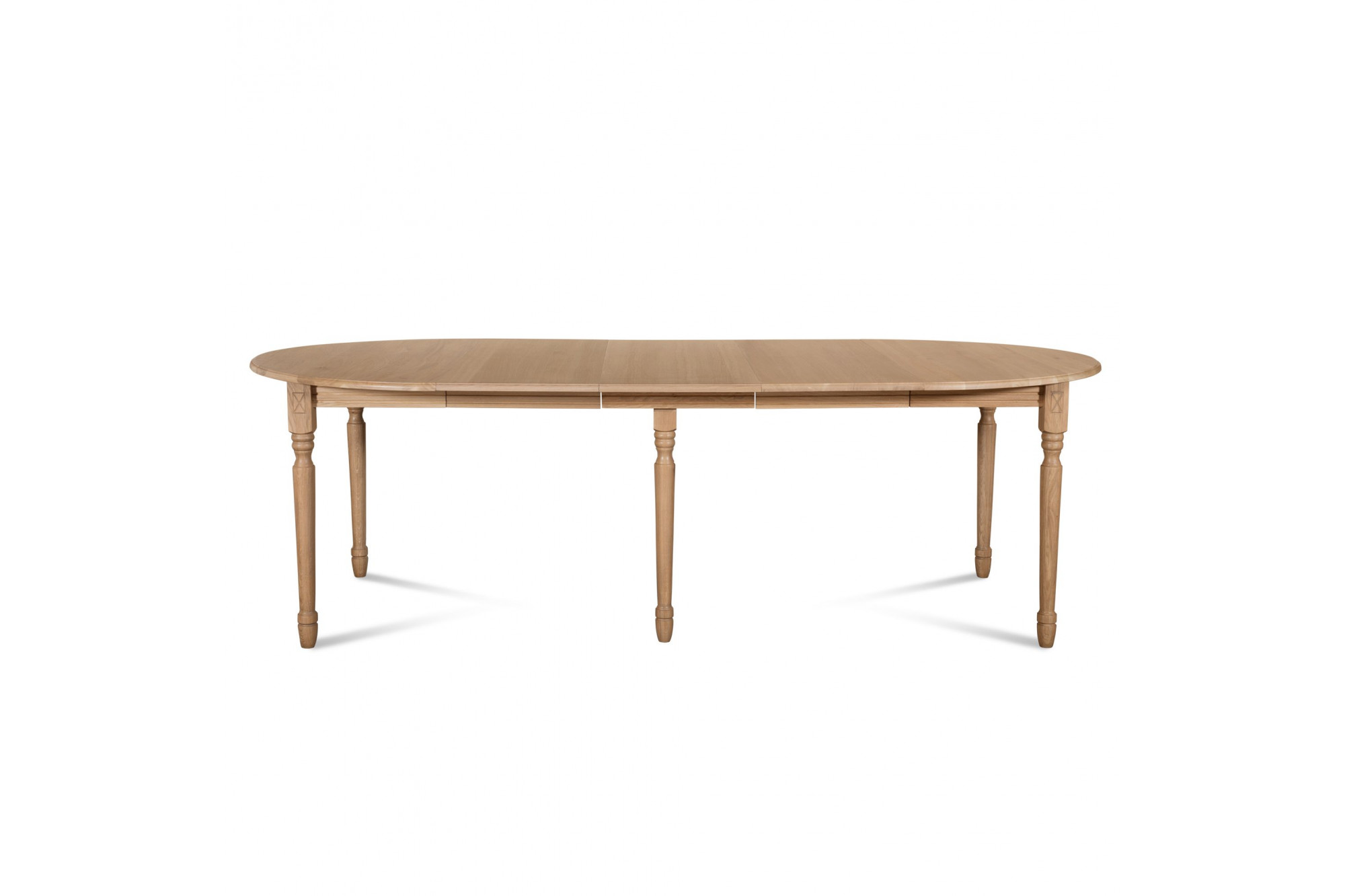 Table ronde en bois 6 pieds tournés D105 + 3 rallonges bois Table ronde en bois 6 pieds tournés D105 + 3 rallonges bois