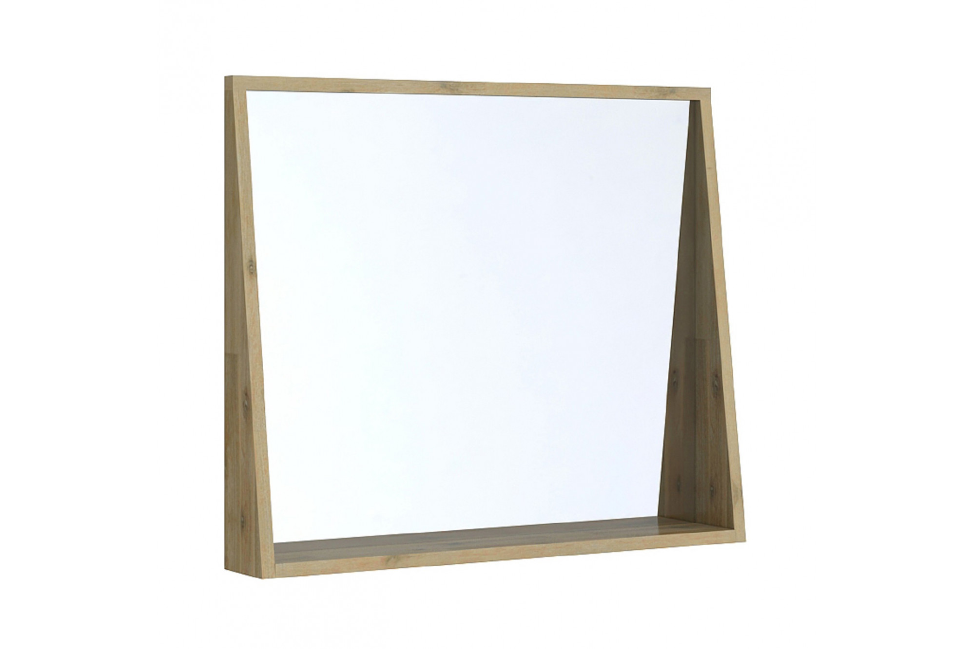 Miroir de salle de bain rectangulaire en bois L80