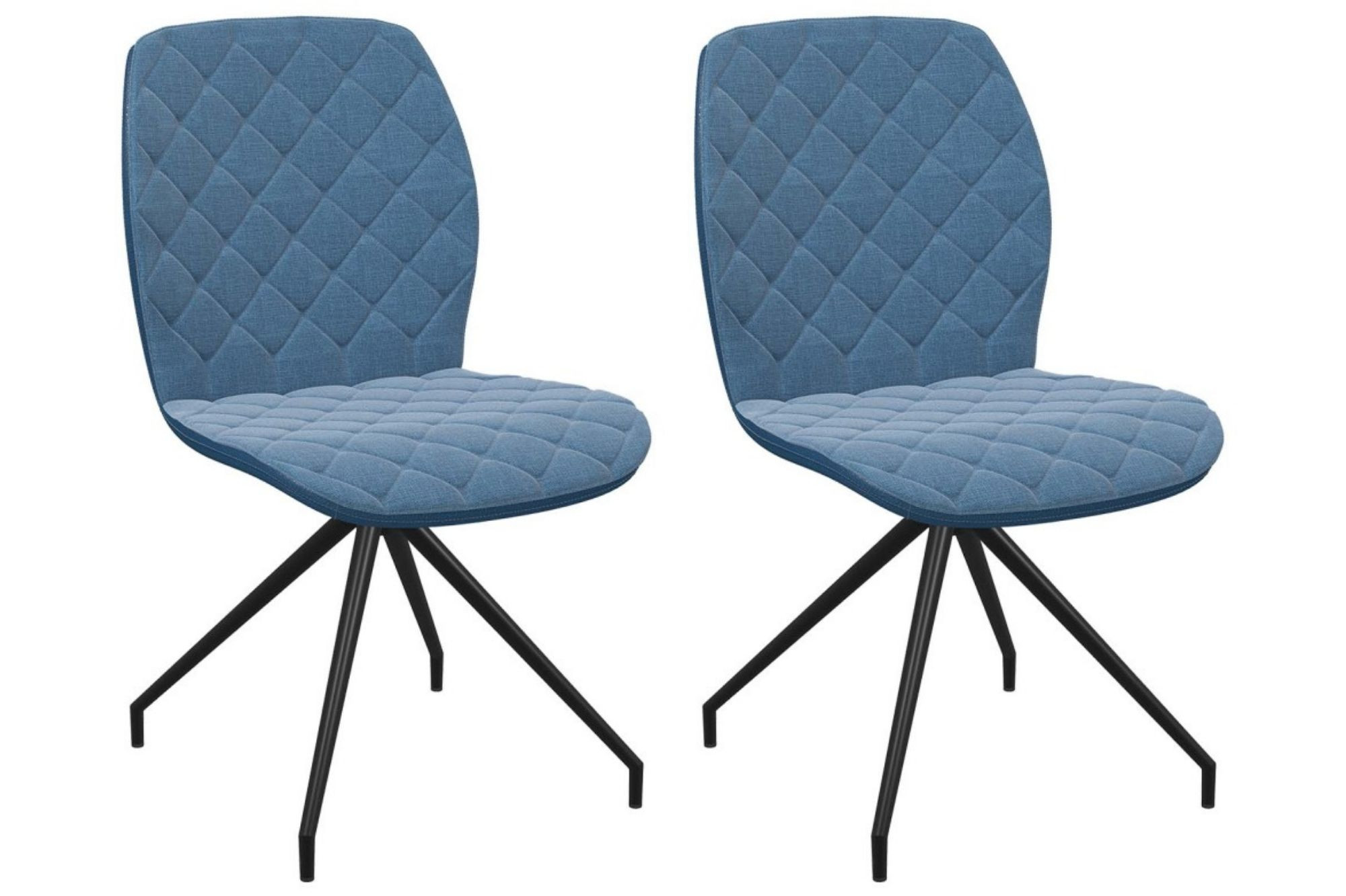 Chaises en tissu et métal noir (lot de 2) Chaises en tissu et métal noir (lot de 2)