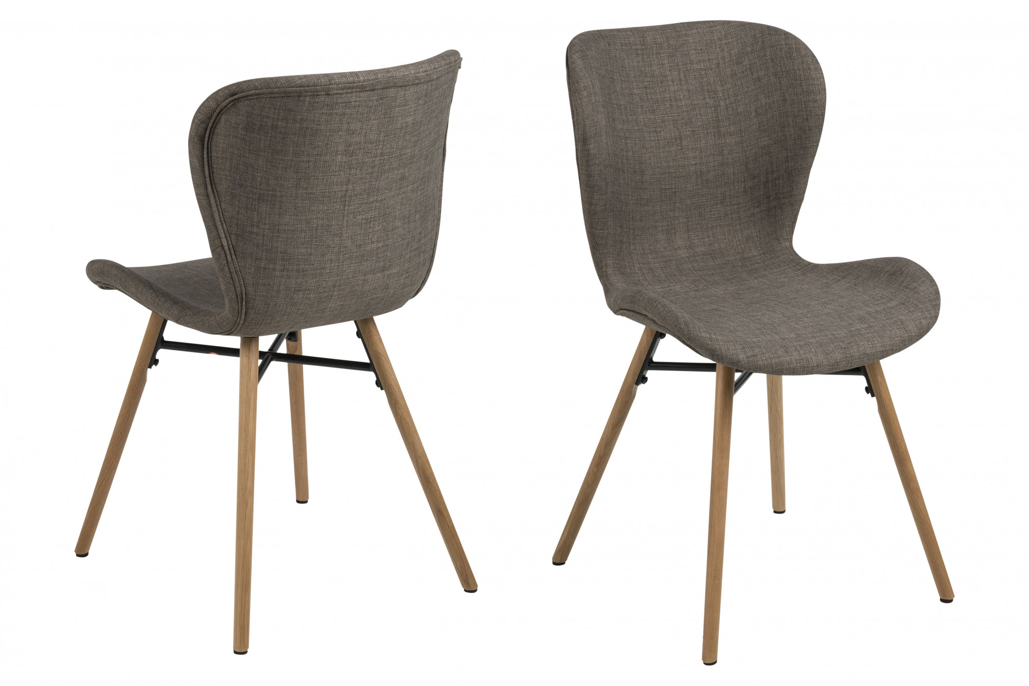 Chaises tissu et bois chêne (lot de 2) Chaises tissu et bois chêne (lot de 2)