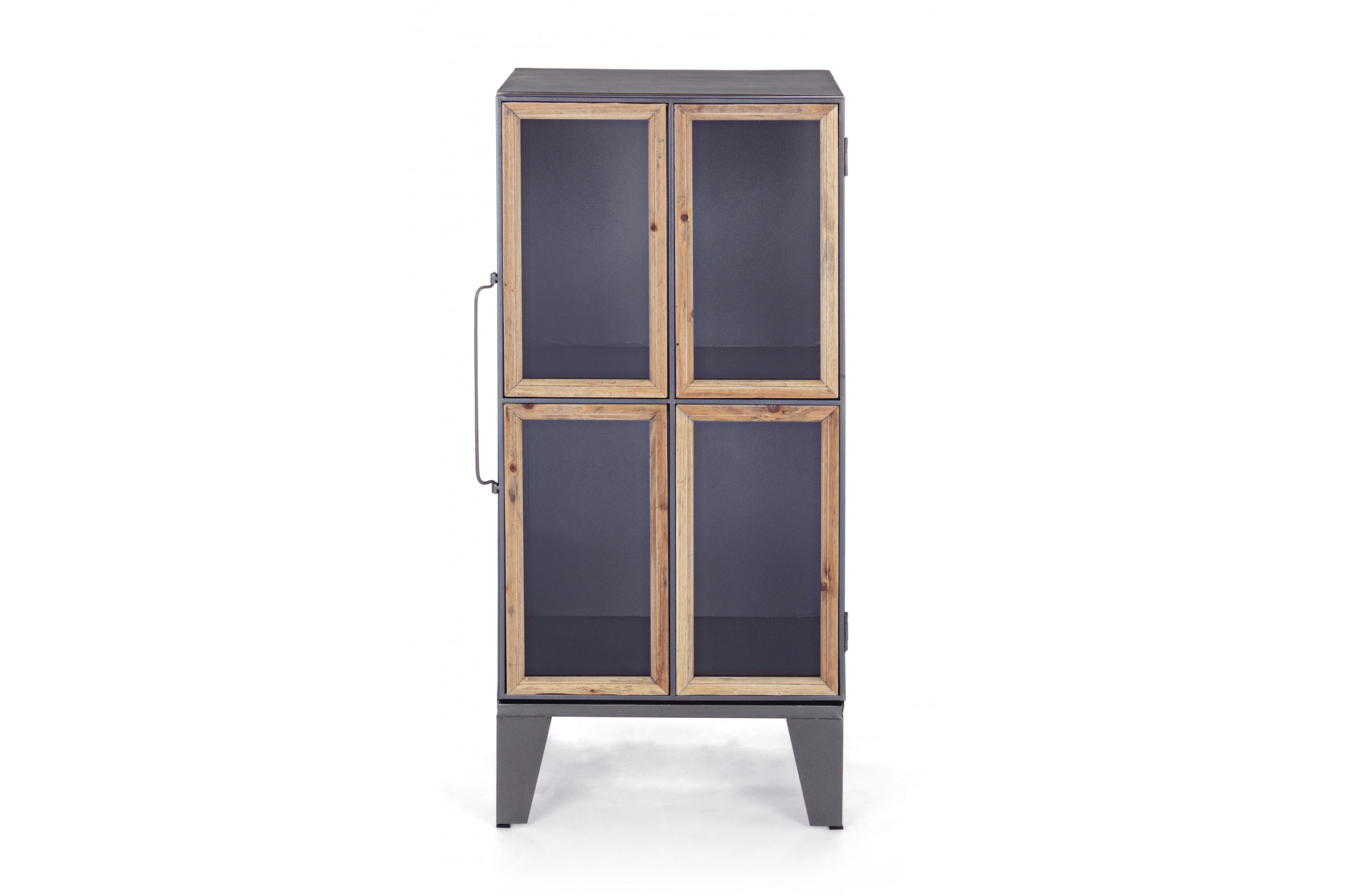 Vitrine 1 porte en bois et métal Vitrine 1 porte en bois et métal