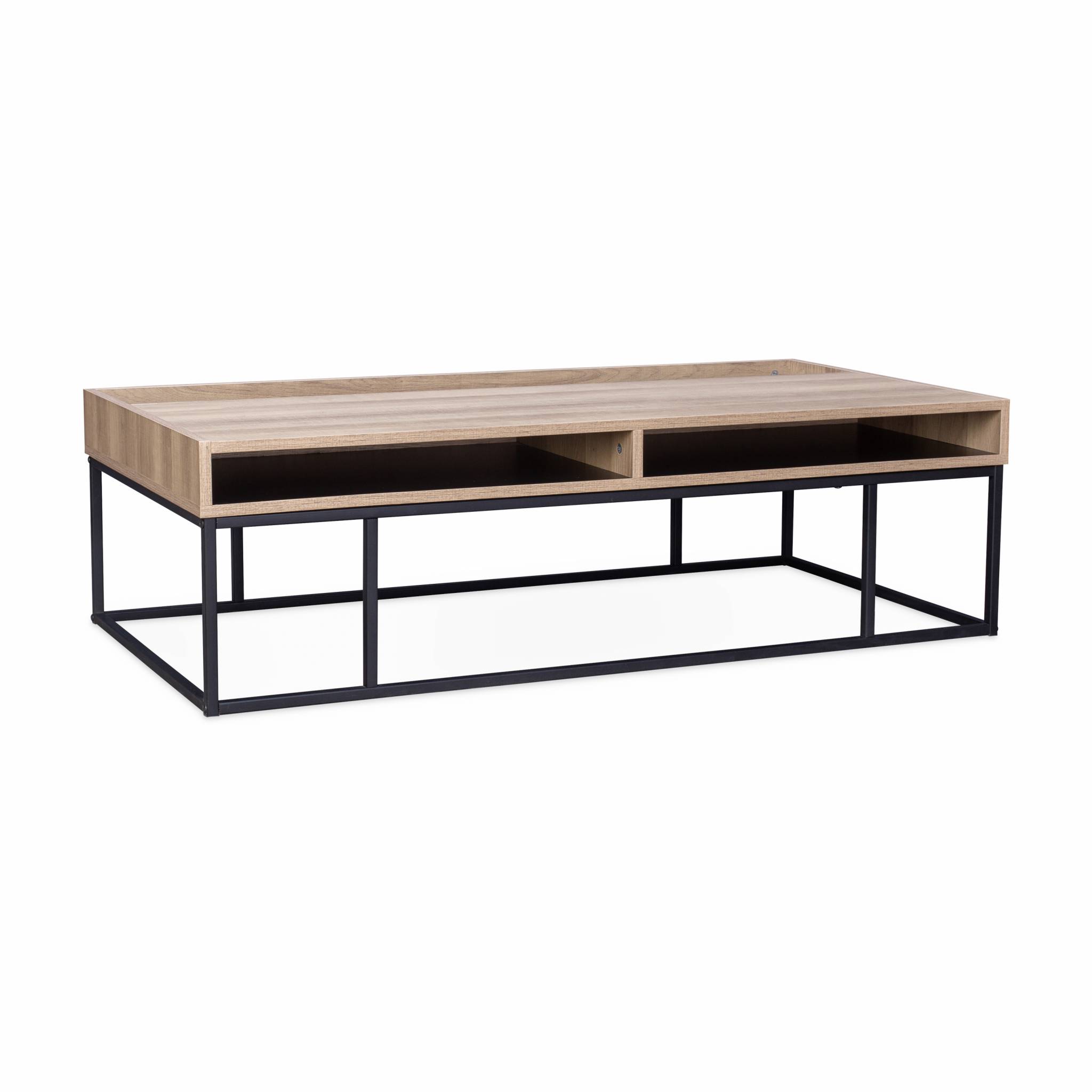 Table basse en décor bois et métal