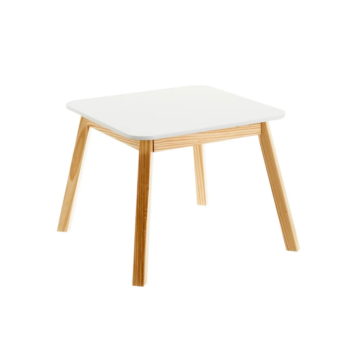 Bureau table enfant bois et blanc 55x55x45cm