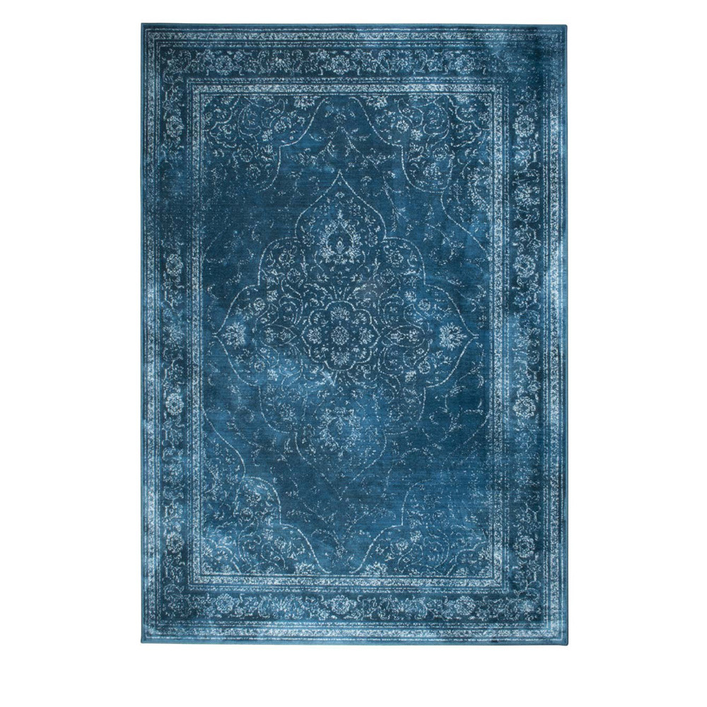 Tapis de salon iranien bleu 200x300 cm