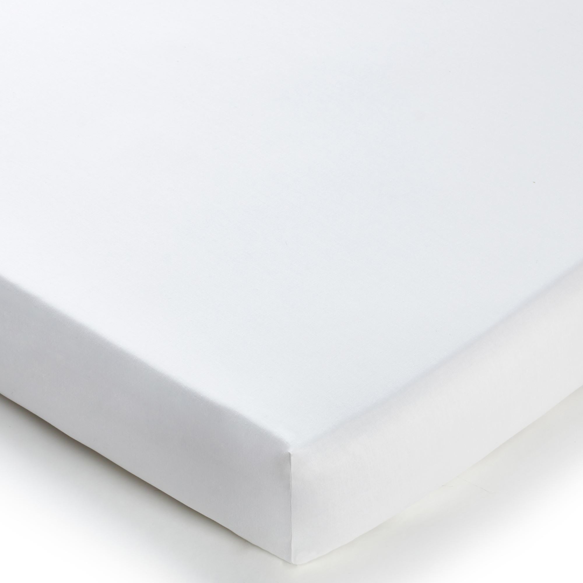 Drap-housse 140x190 blanc en percale de coton