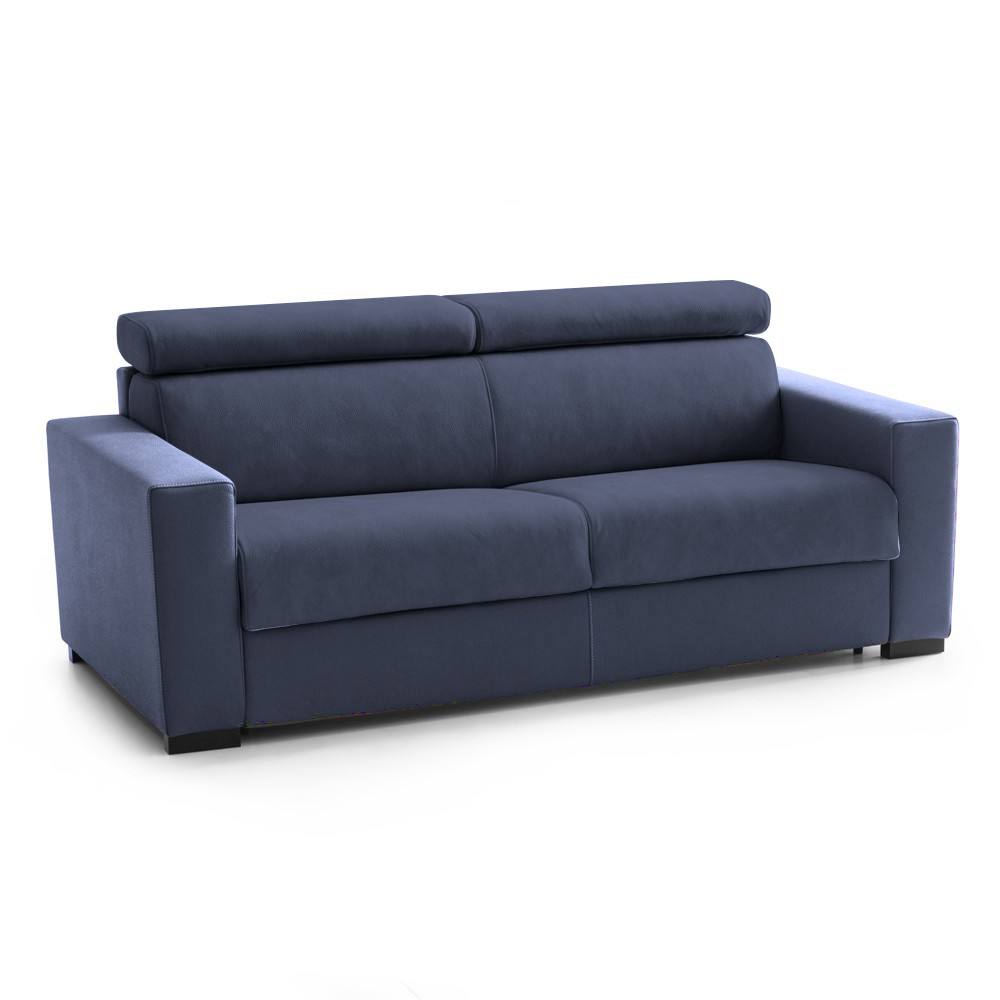 Canapé droit 2 places Bleu Tissu Moderne Confort