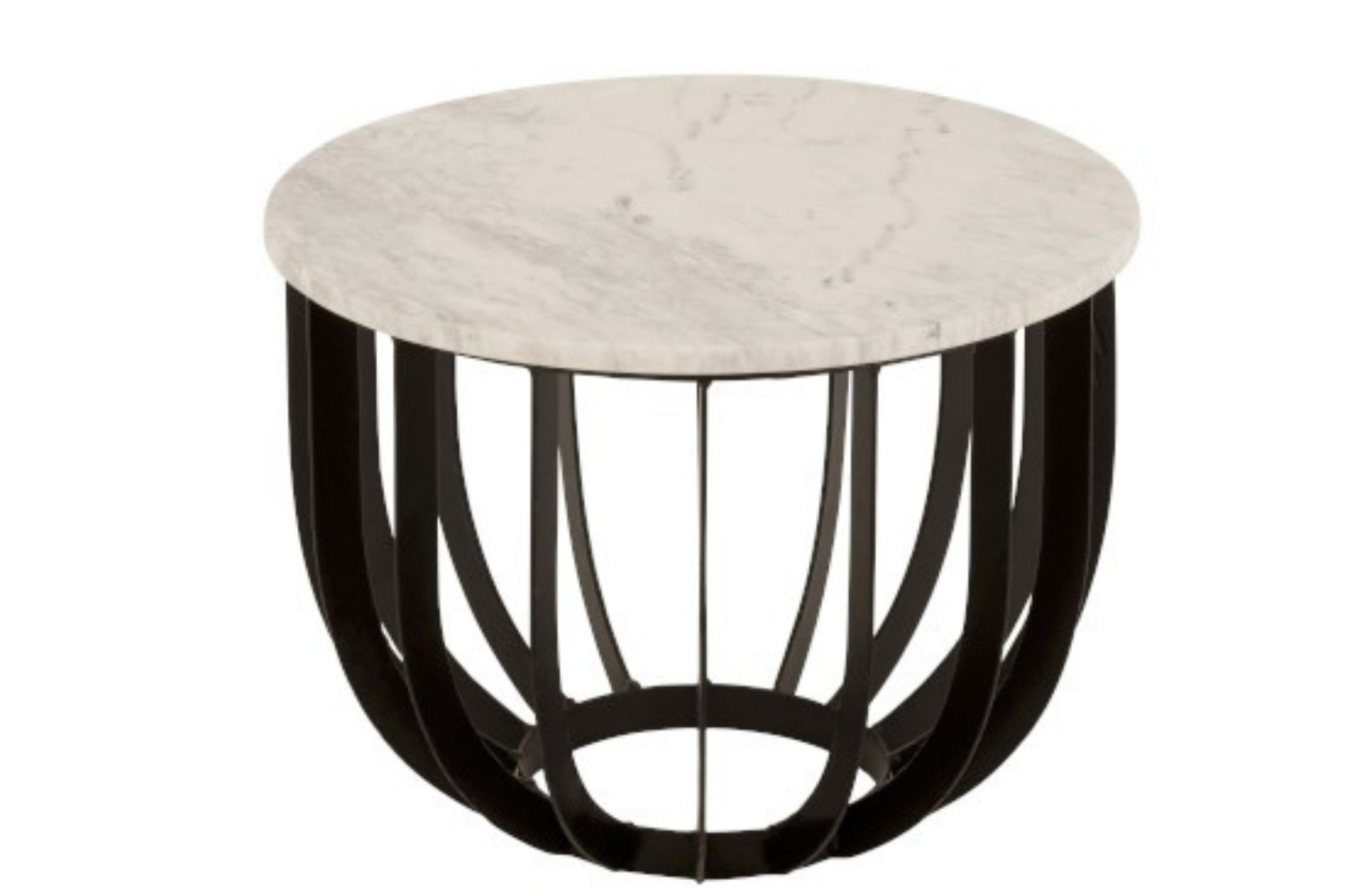 Table basse ronde en marbre et métal D50