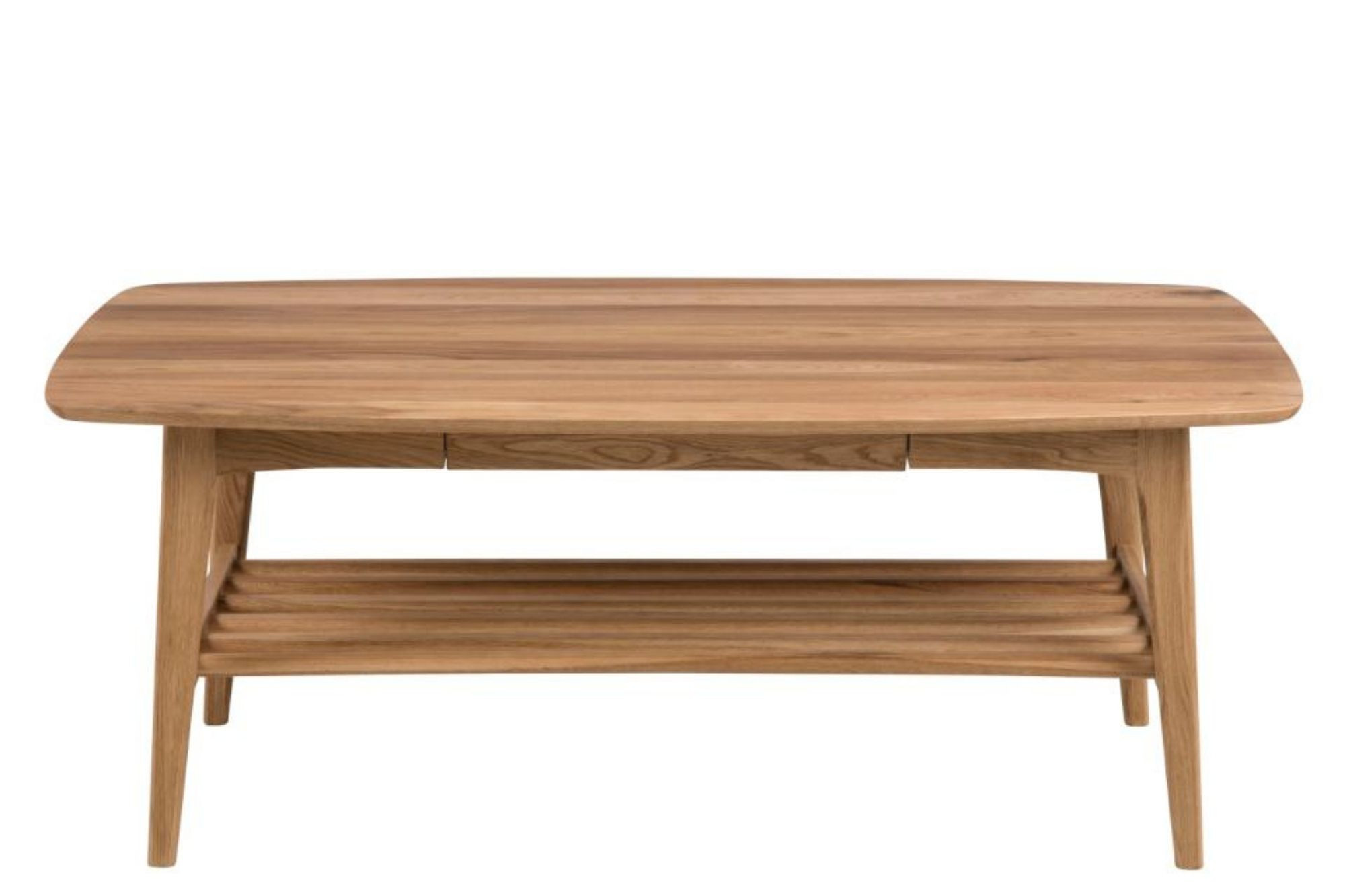 Table basse scandinave rectangulaire en bois massif avec rangement