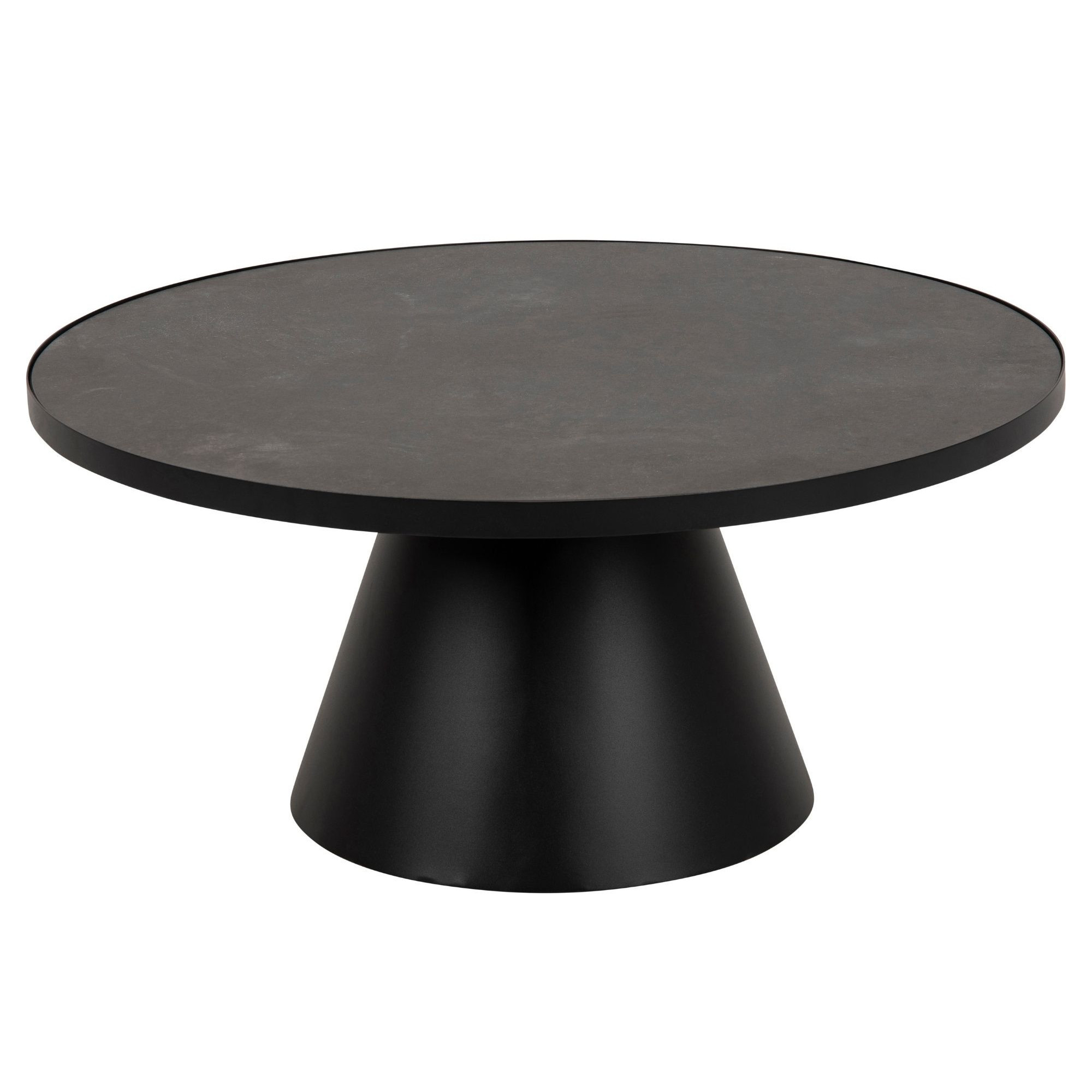 Table basse en céramique et métal noir 85cm