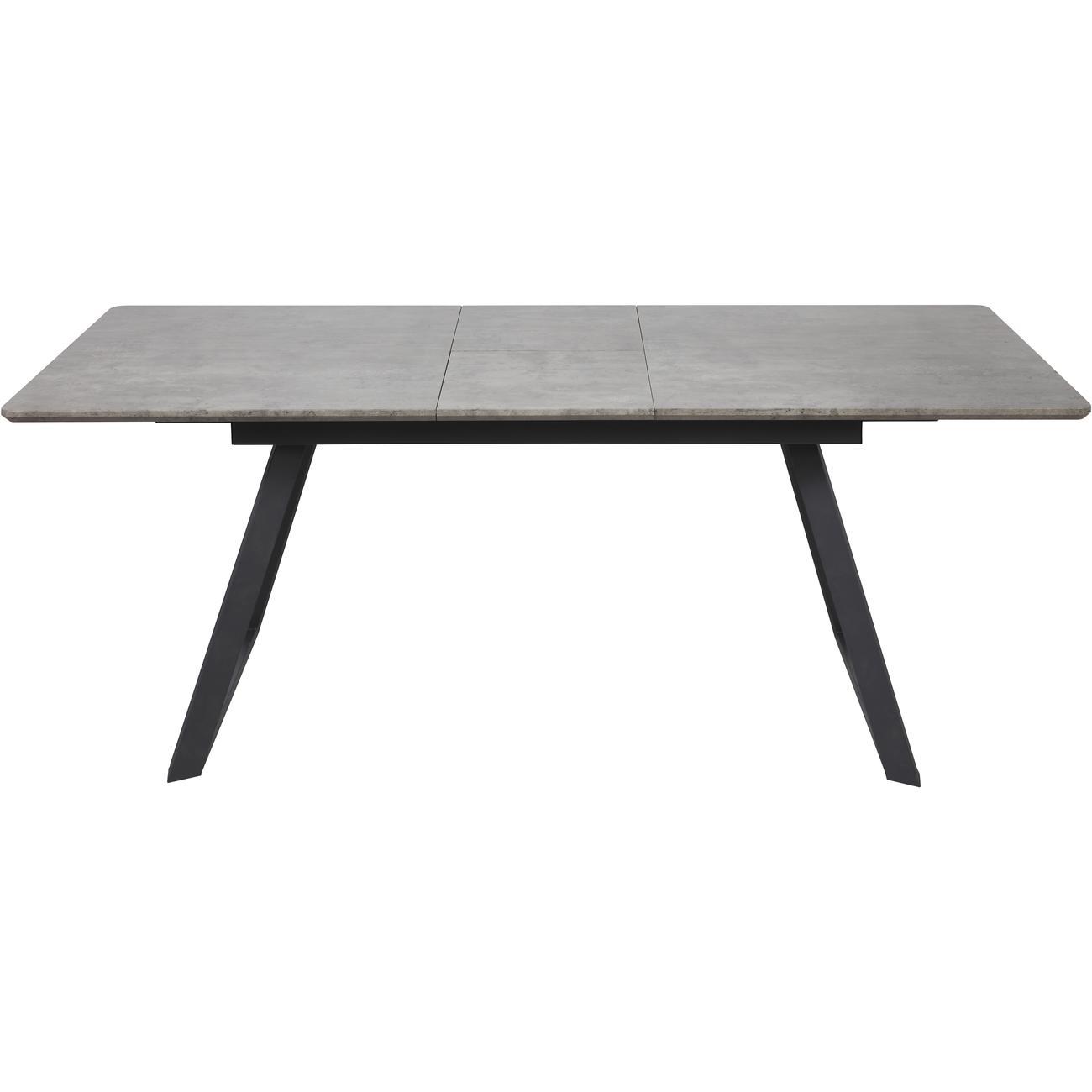 Table de repas extensible gris plateau bois pieds métal