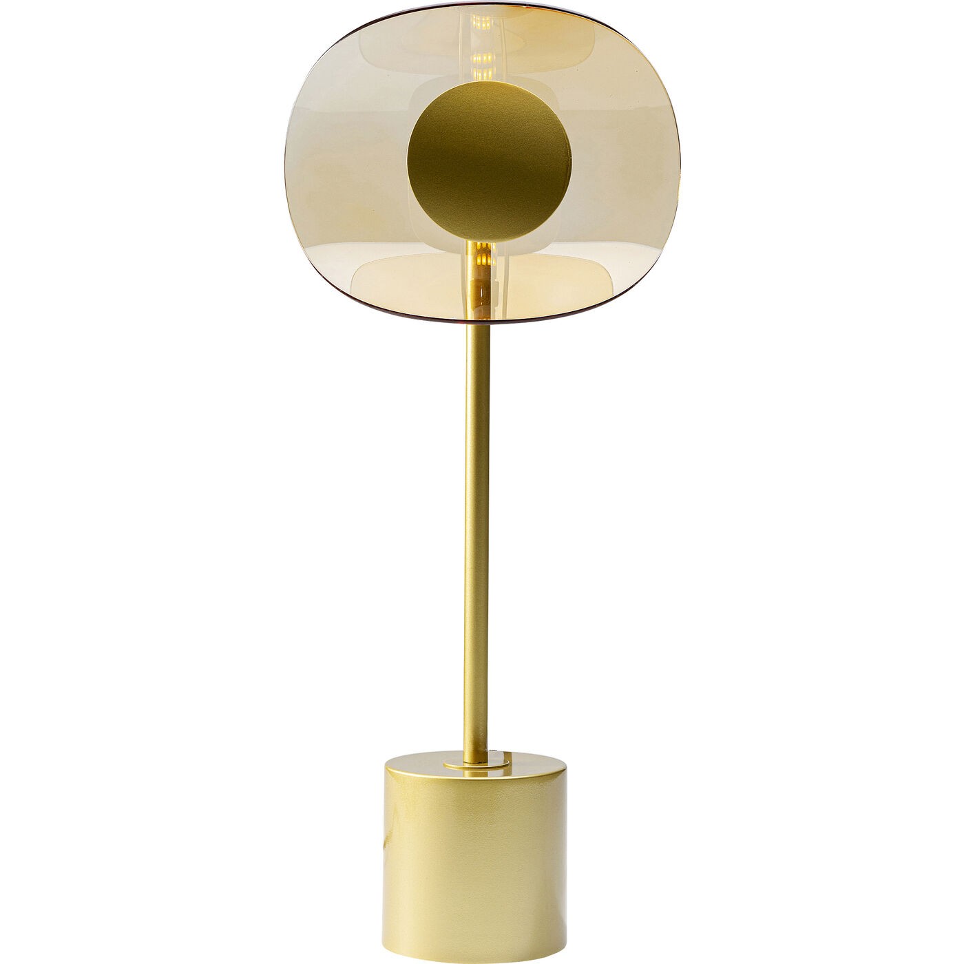 Lampe en verre et acier doré Lampe en verre et acier doré