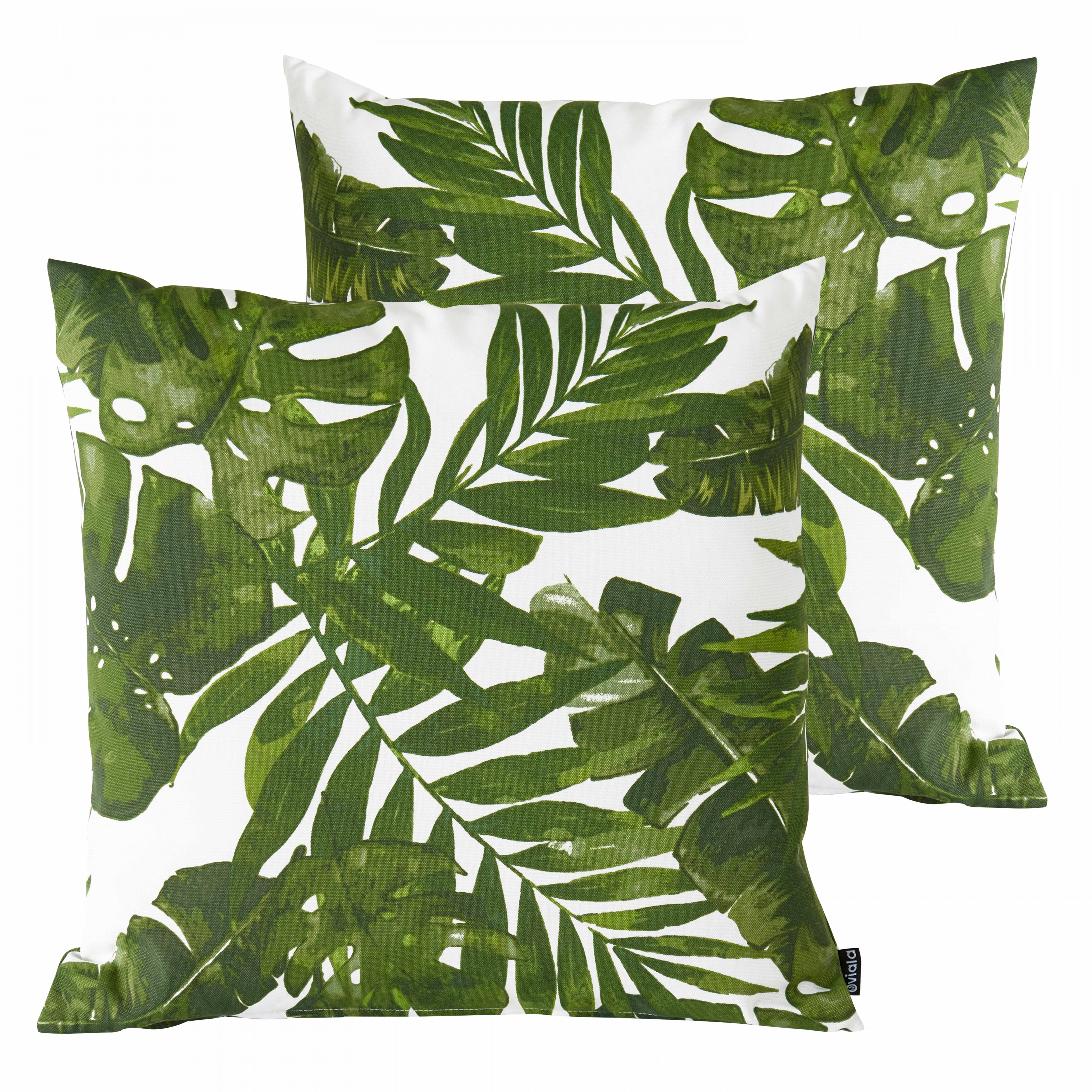 Lot de 2 coussins carrés polyester jungle 45x45x8 cm