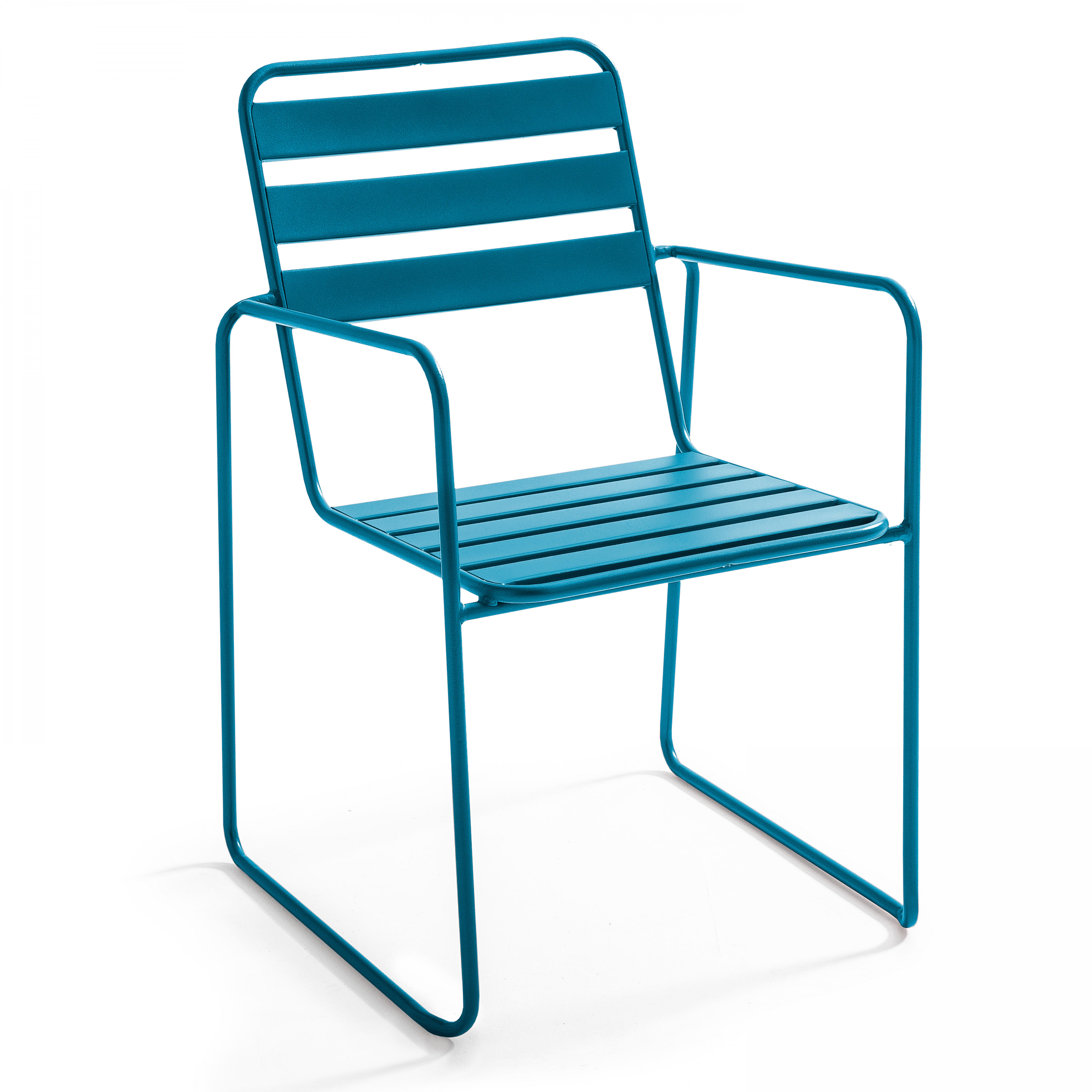 fauteuil de jardin en acier bleu pacific