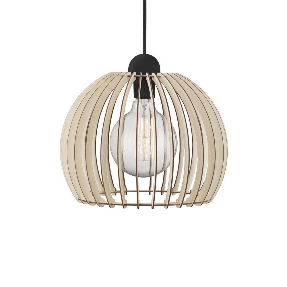 Suspension nordique noir et bois Ø30cm d&rsquo;une hauteur maximale 276 cm