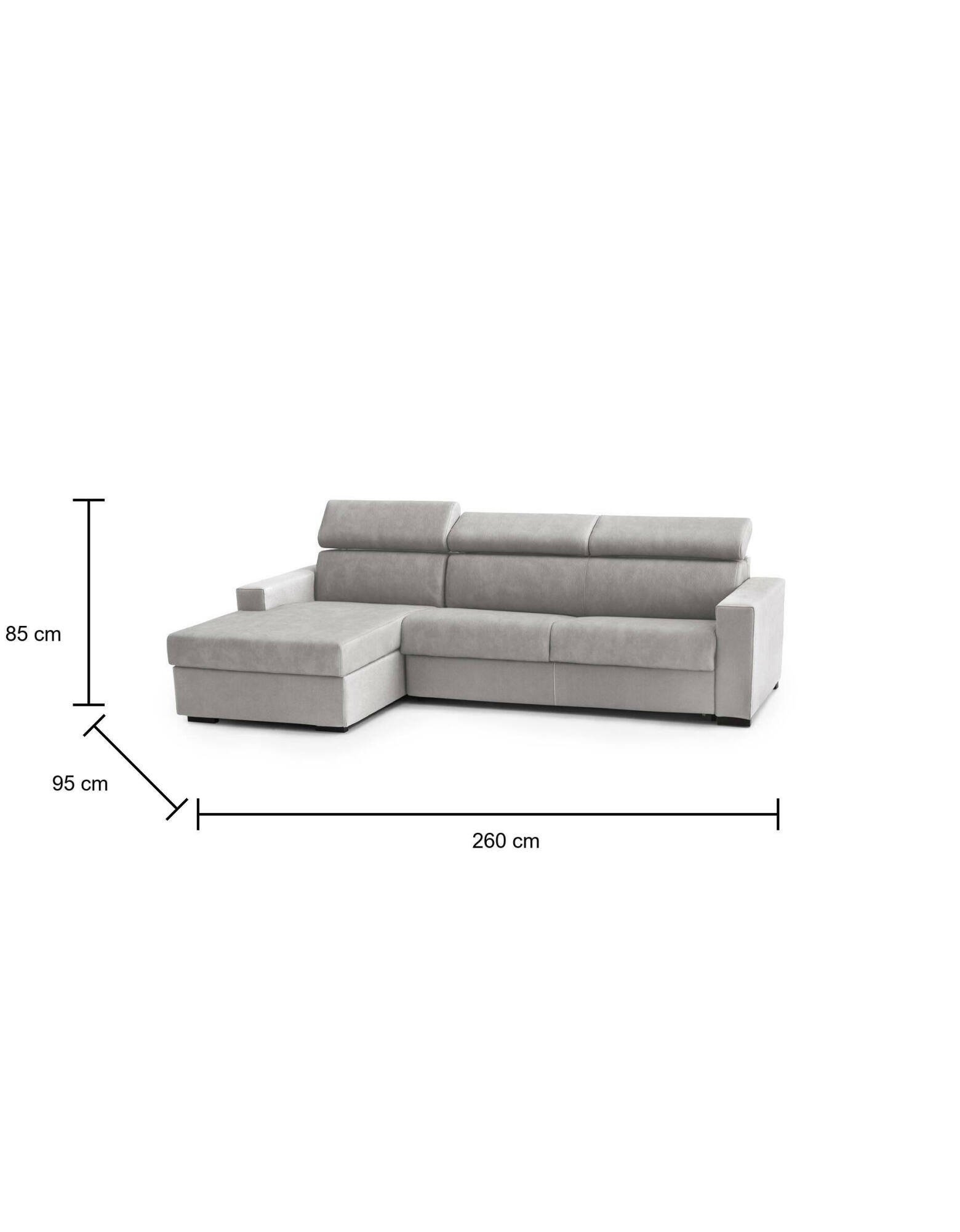 aleandra - Canapé relax convertible Gris - Vue supplémentaire 2