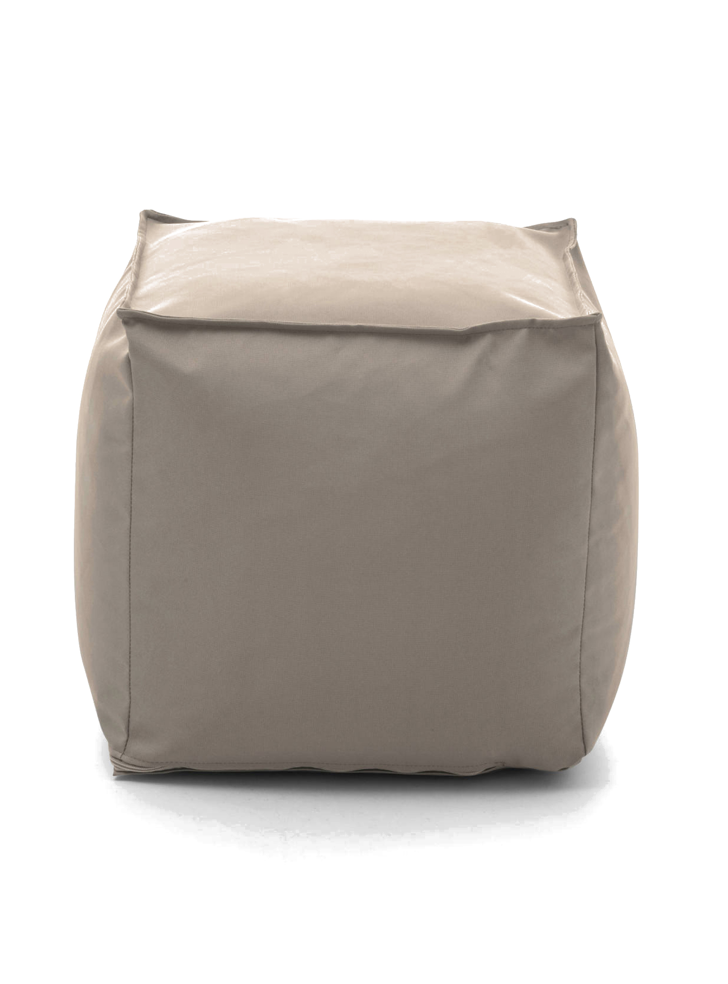 pouf en tissu beige 45x45 cm