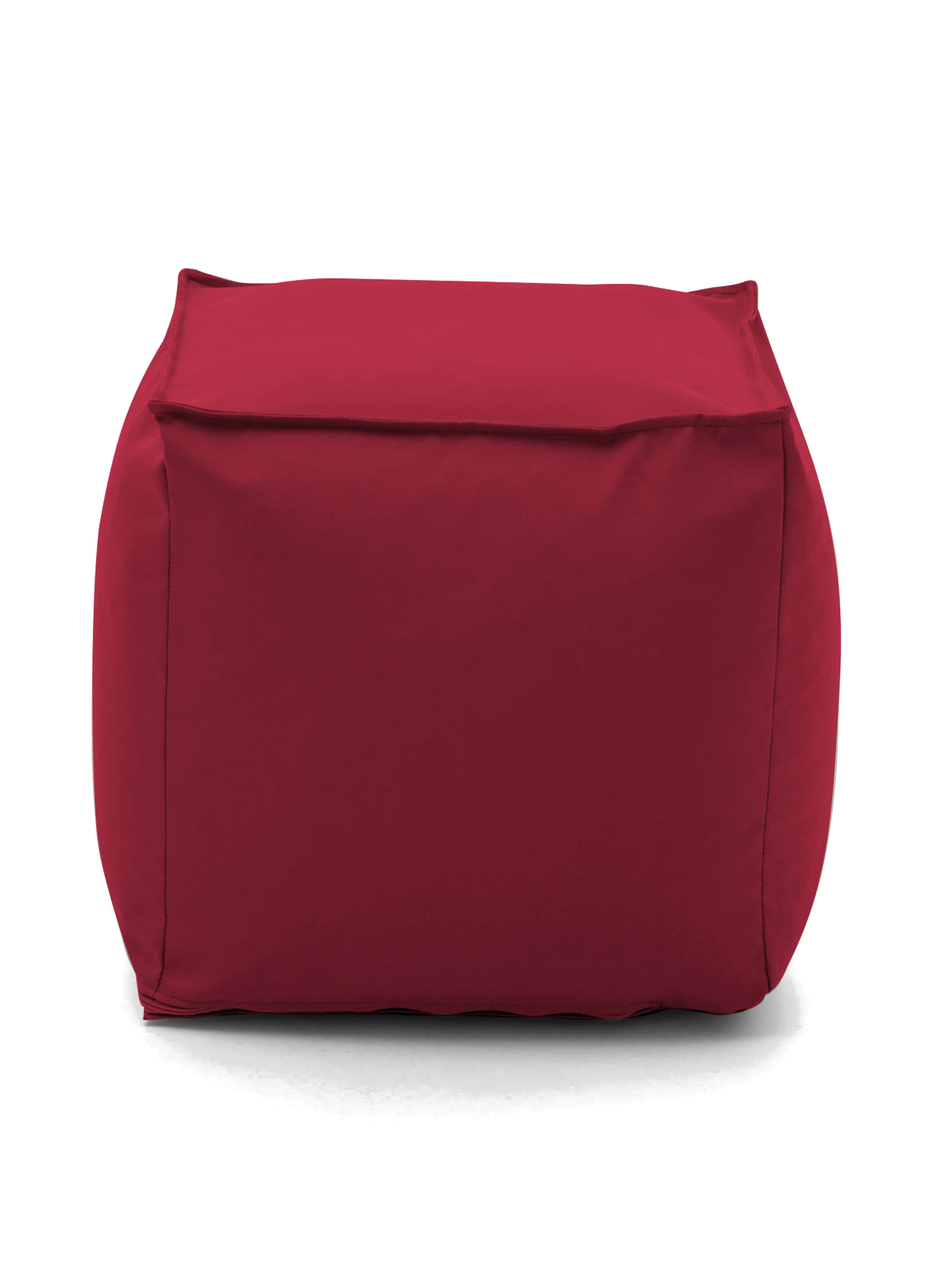 pouf en tissu rouge 45x45 cm