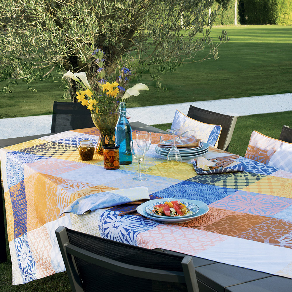 Nappe enduit imperméable multicolore 150X150 Nappe enduit imperméable multicolore 150X150