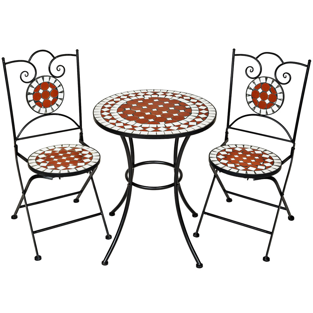 Ensemble table et chaises de jardin mosaique