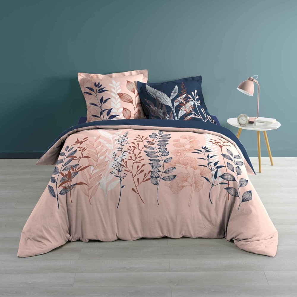 Housse de couette coton rose 260x240cm + 2 taies Housse de couette coton rose 260x240cm + 2 taies