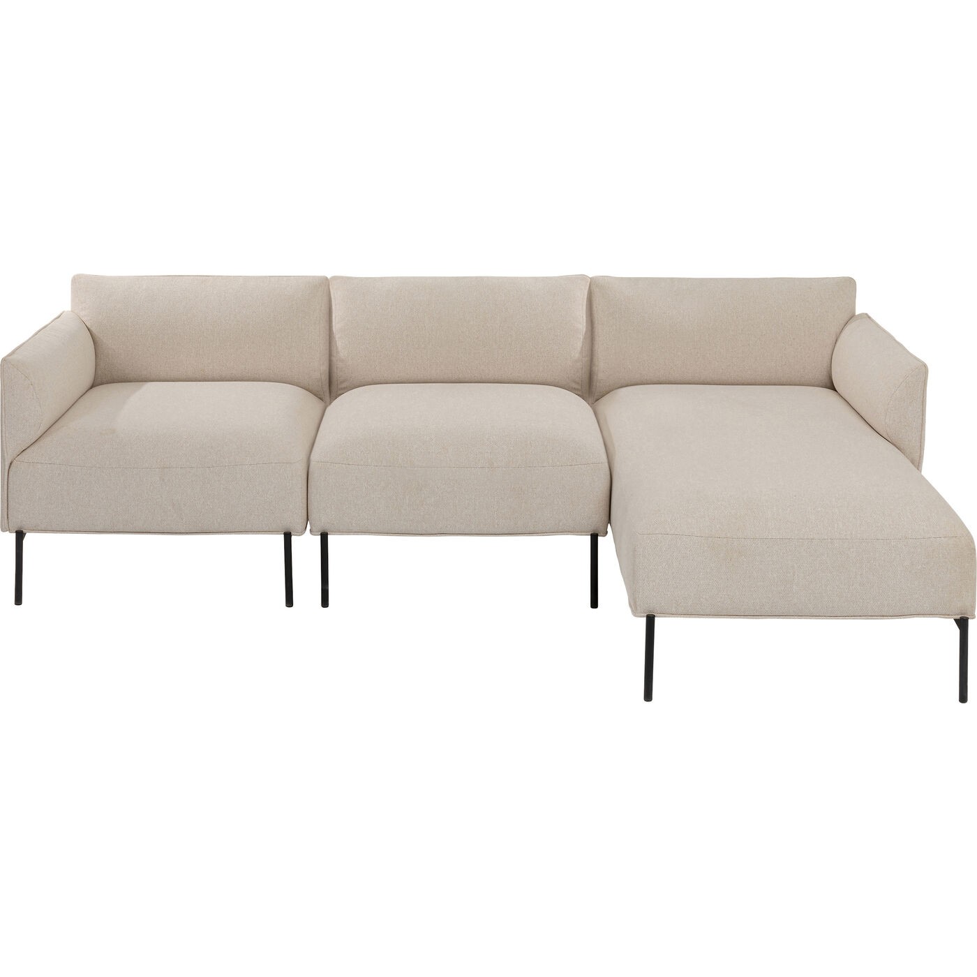 Canapé d'angle droit 4 places en tissu crème Canapé d'angle droit 4 places en tissu crème