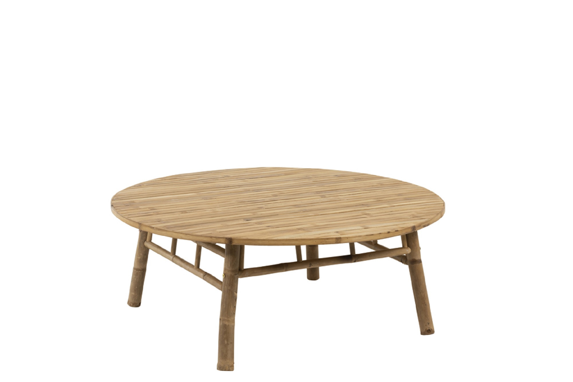 Table de salon ronde en bambou