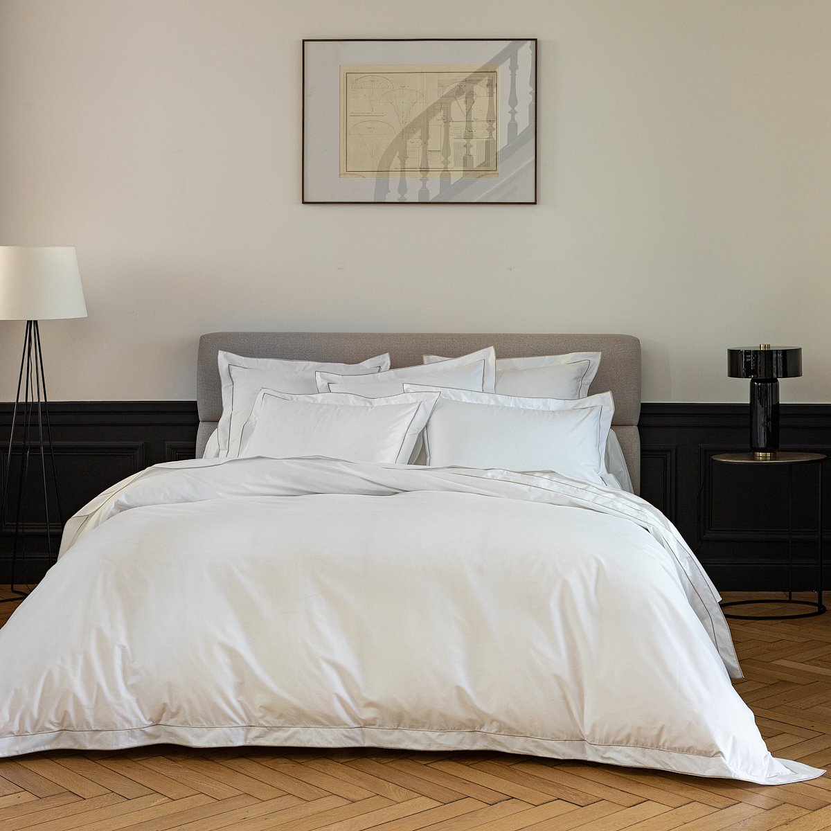 Housse de couette coton 200x200 cm sable/blanc Housse de couette coton 200x200 cm sable/blanc