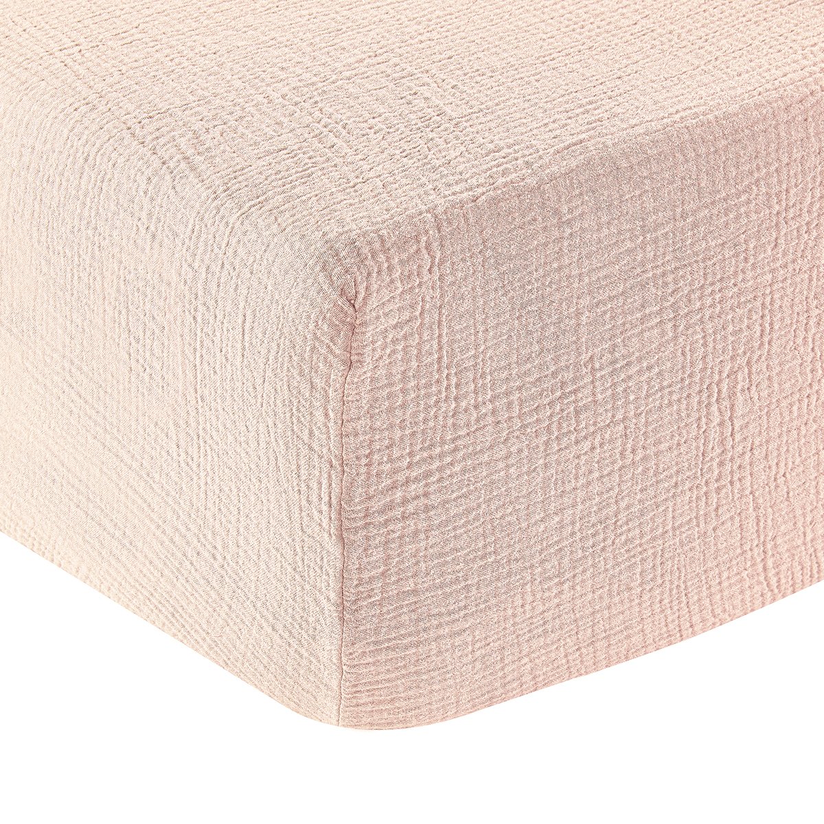 Drap housse coton 160x200 cm blush