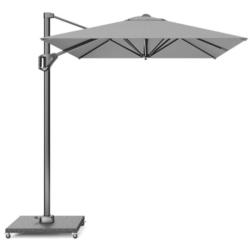 Parasol déporté rectangulaire 3x2 m simple inclinaison gris clair