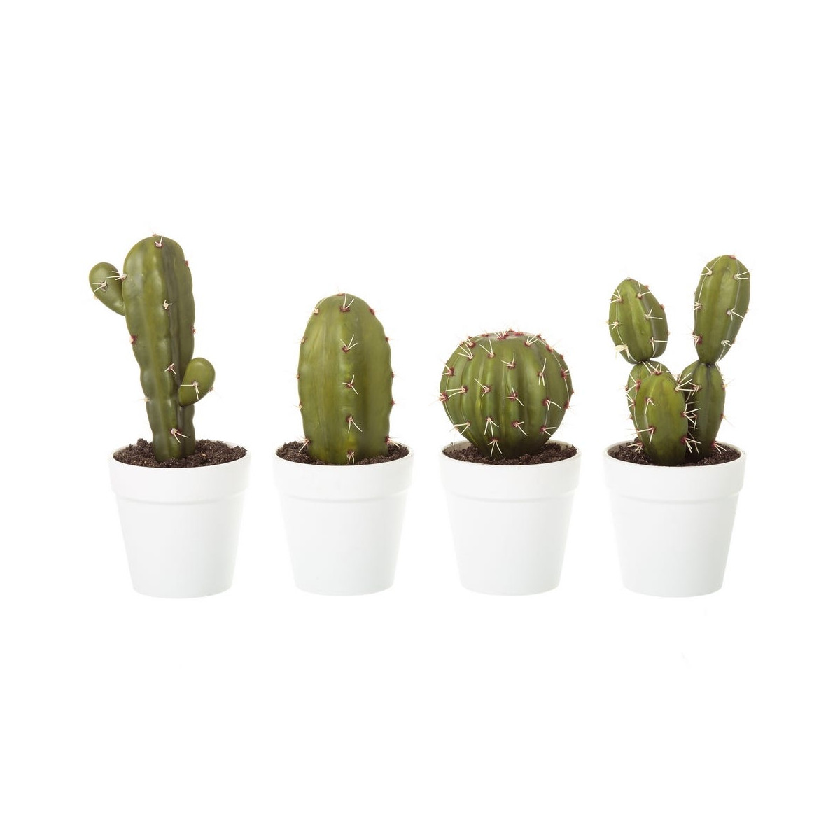 Cactus artificiels vert 9x9x18xm - Lot de 4