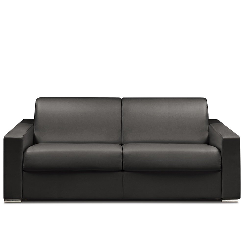 Canapé convertible express 3/4 places polyuréthane noir matelas 16 cm Canapé convertible express 3/4 places polyuréthane noir matelas 16 cm