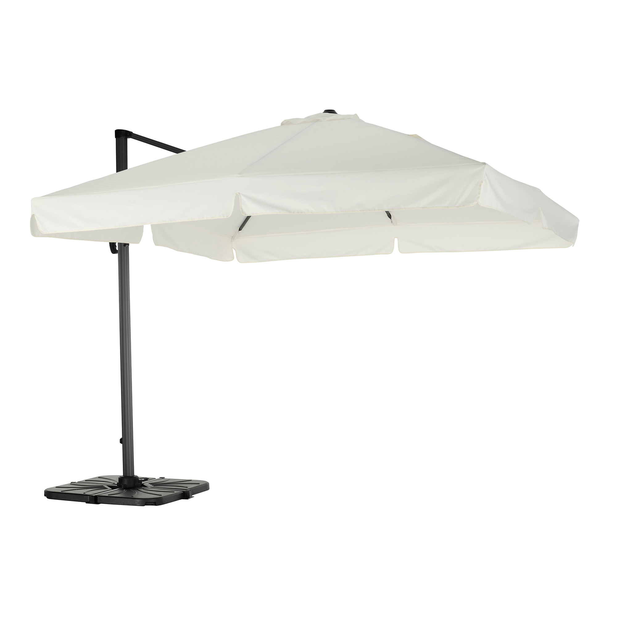 Parasol déporté inclinable blanc 3x3m