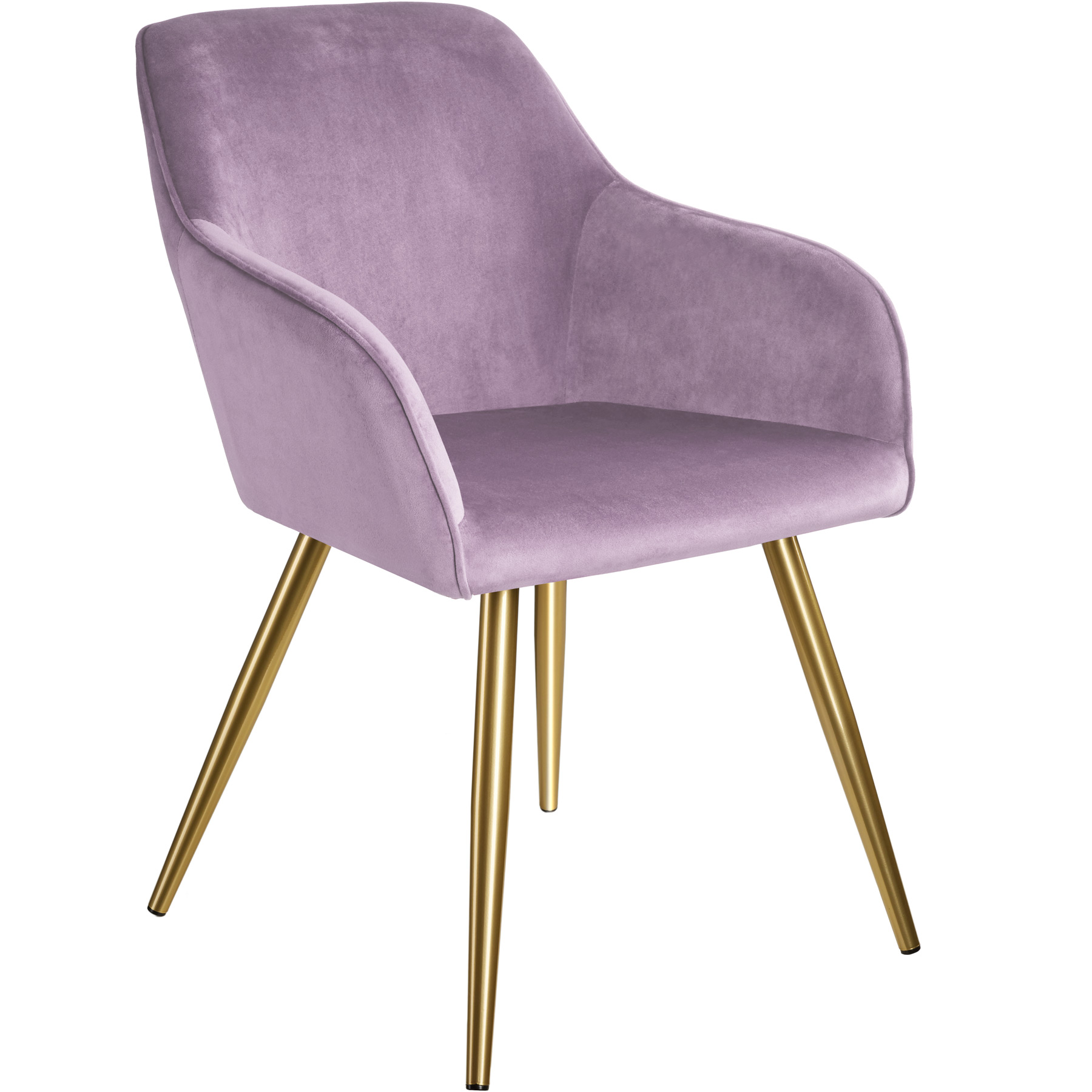 Chaise MARILYN Effet Velours Style Scandinave violet clair/or