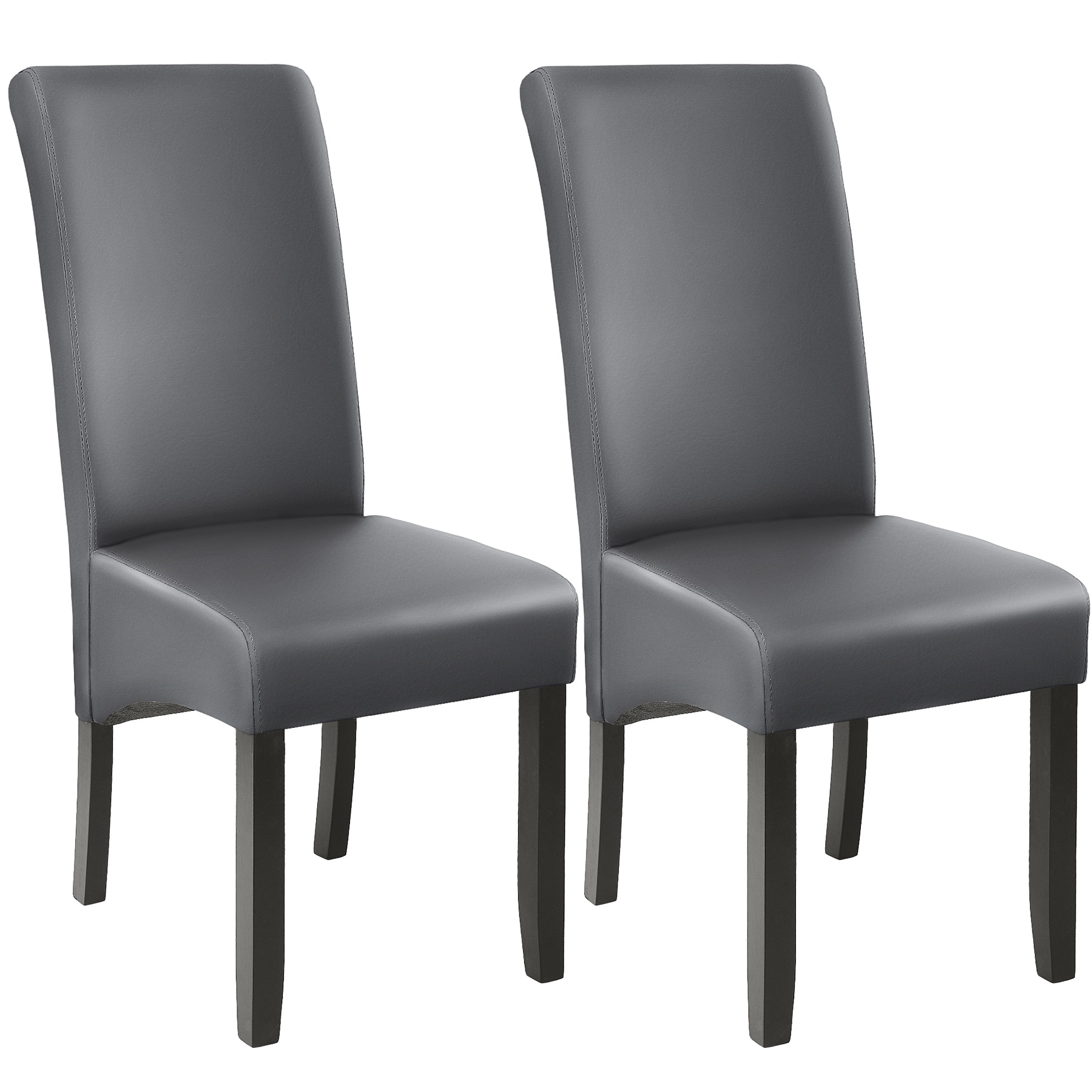 Lot de 2 chaises aspect cuir gris