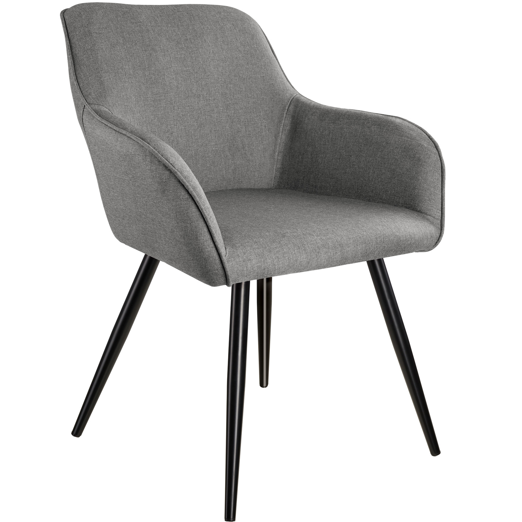 Chaise Marilyn aspect lin noir gris clair/noir Chaise Marilyn aspect lin noir gris clair/noir