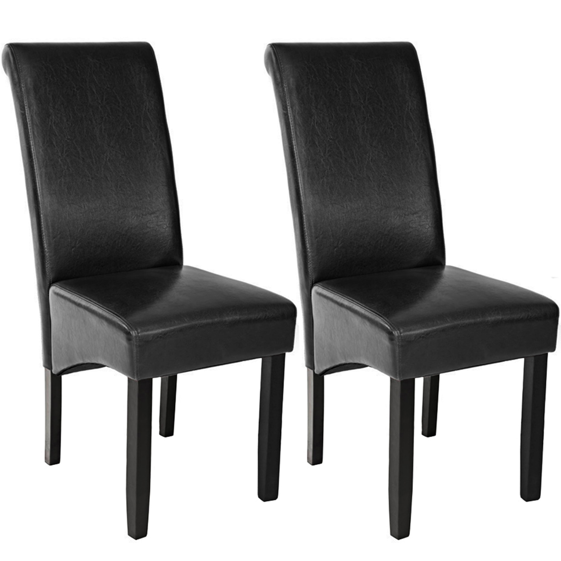 Lot de 2 chaises aspect cuir noir