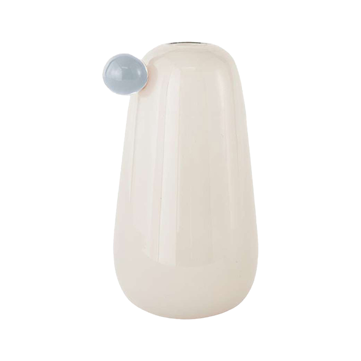 Vase blanc en verre Ø20xH34cm