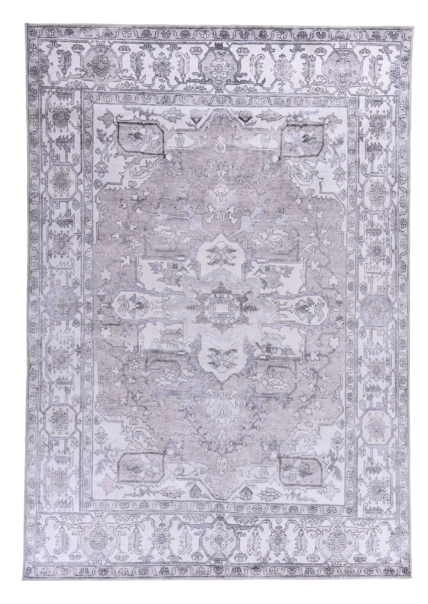 Tapis vintage - tissé plat - 100% polyester - beige 070x140 cm Tapis vintage - tissé plat - 100% polyester - beige 070x140 cm