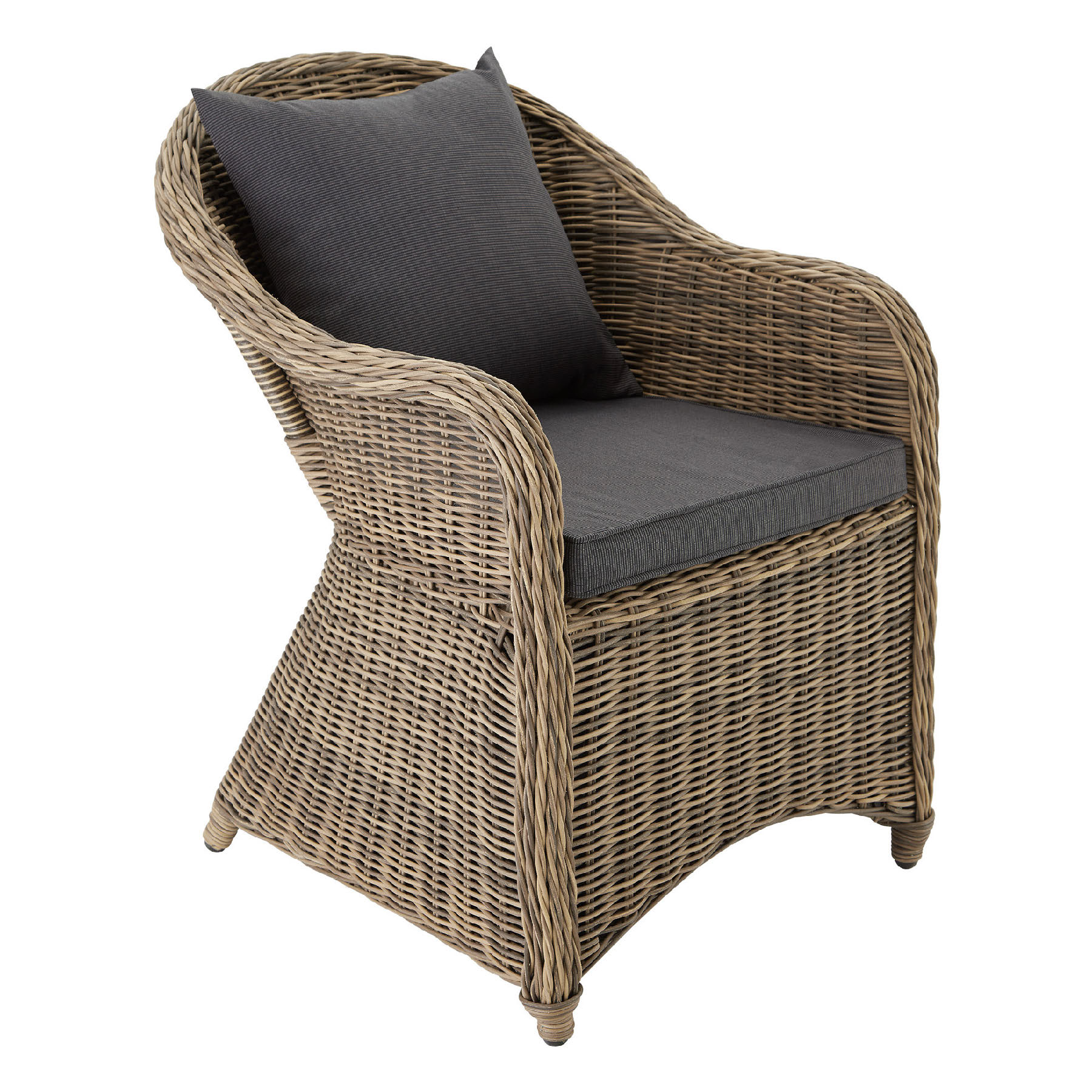 Fauteuil de jardin en rotin marron naturel