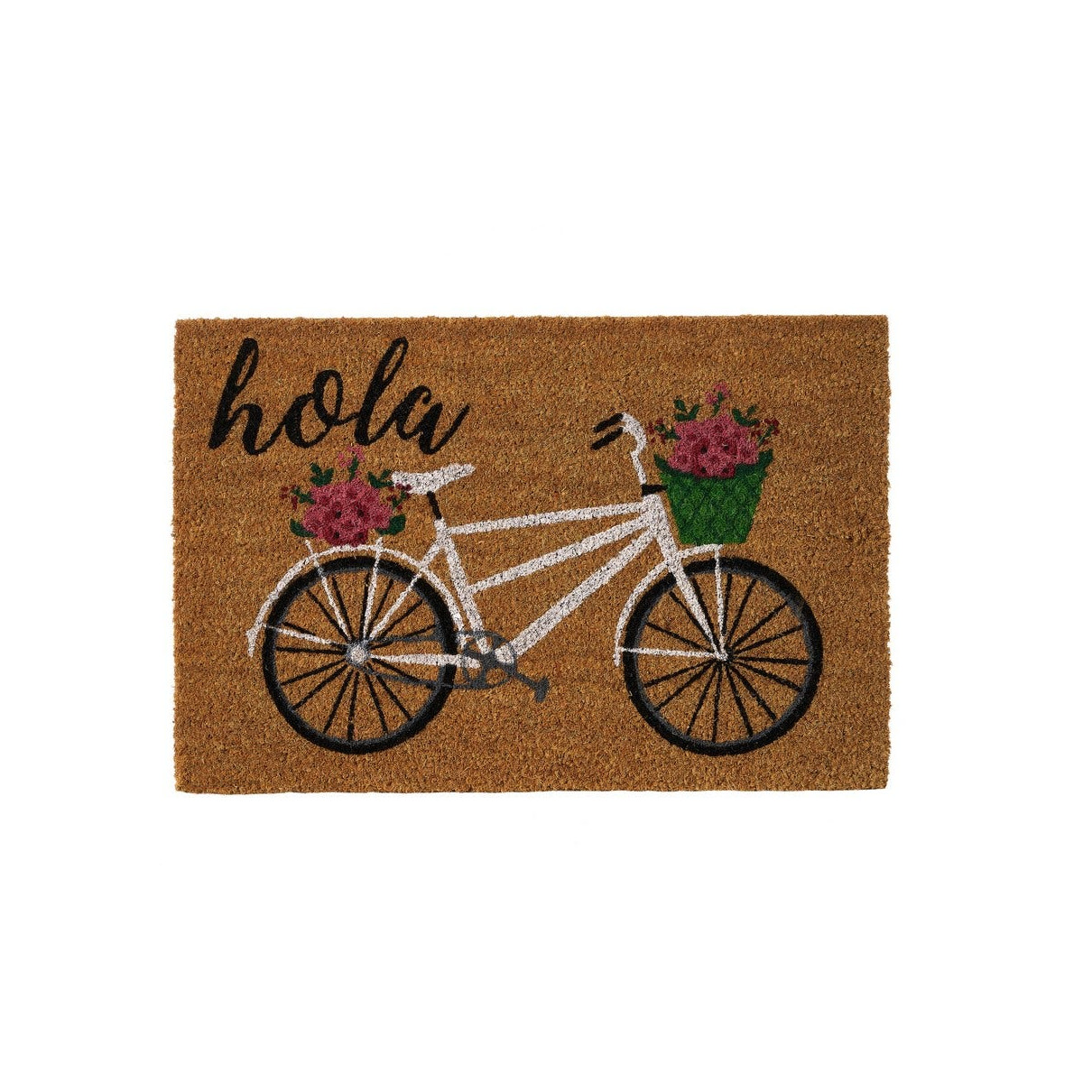 Paillasson coco multicolore vélo fleuri hola 60x40x1,5cm Paillasson coco multicolore vélo fleuri hola 60x40x1,5cm