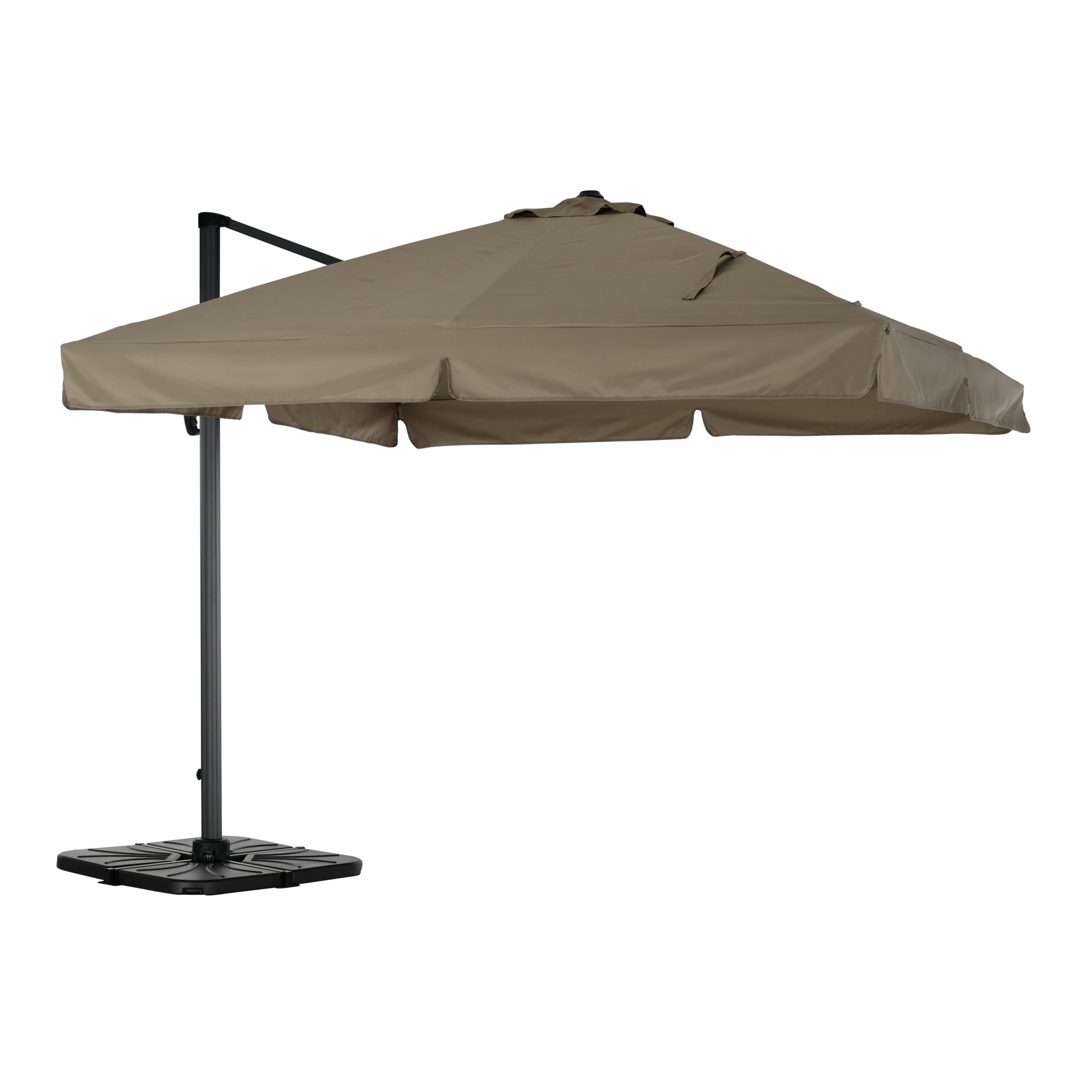 Parasol déporté inclinable marron 3x3m